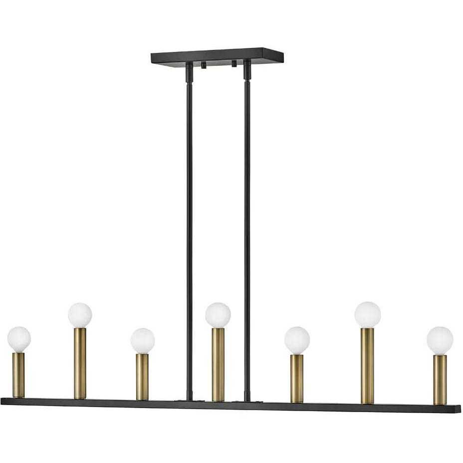 Lark 83156BK Lazlo LED 40 inch Black Chandelier Ceiling Light, Linear