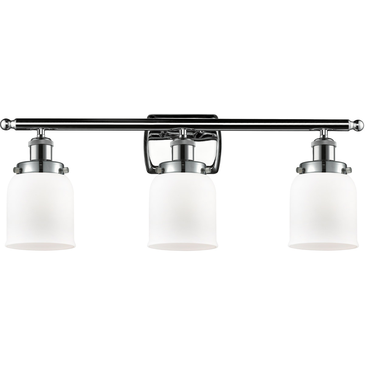 Ballston Small Bell LED 26 inch Polished Chrome Bath Vanity Light Wall Light in Matte White Glass, Ballston
