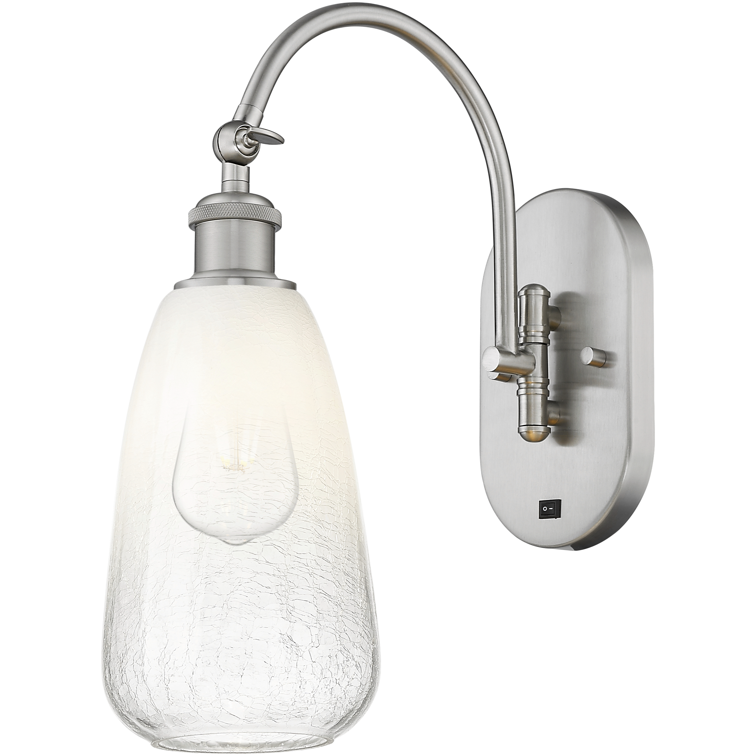 Ballston Brookhaven Almond 1 Light 6 inch Brushed Satin Nickel Swing Arm Sconce Wall Light in Opal Glass