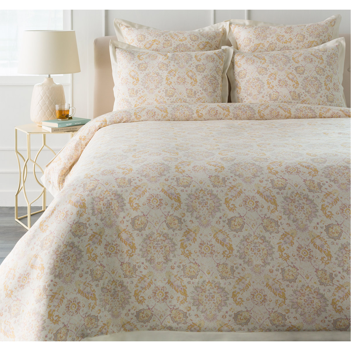 Mona Pink and Grey Duvet Set, Twin