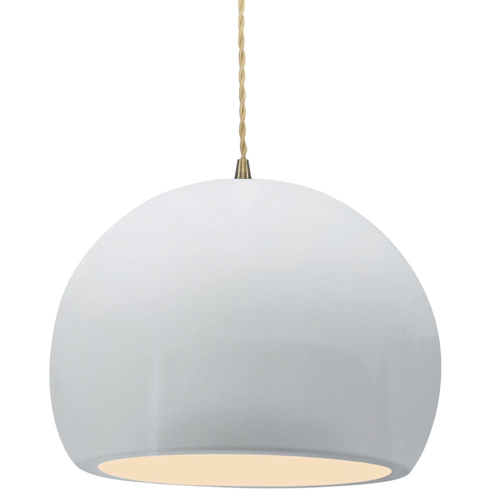 Radiance LED 12.25 inch Gloss White and Antique Brass Pendant Ceiling Light