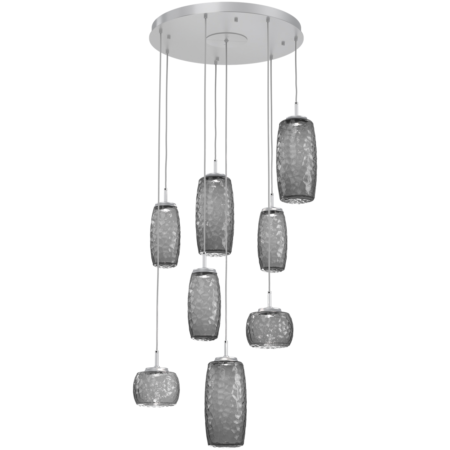 Vessel LED Classic Silver Multi-Pendant Ceiling Light in 3000K LED, Smoke