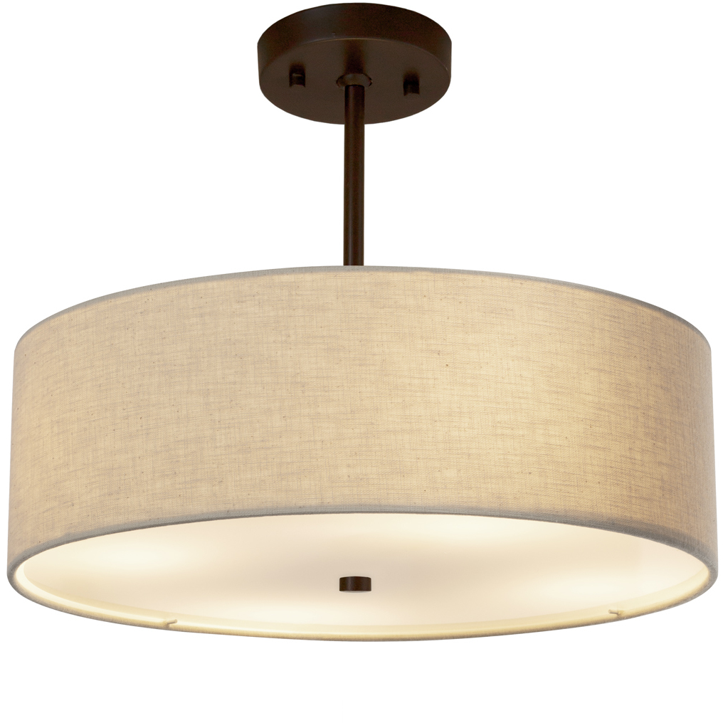 EVOLV 18 inch Dark Bronze Pendant Ceiling Light in Cream, Classic Family