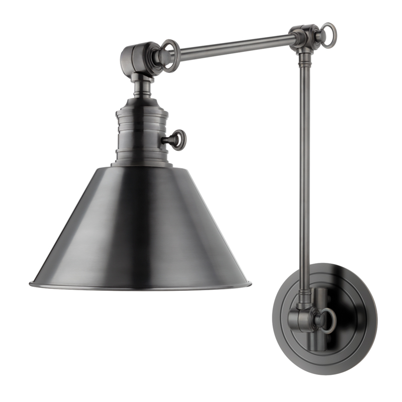 Garden City 33.25 inch 75 watt Old Bronze Swing-Arm Wall Sconce Wall Light