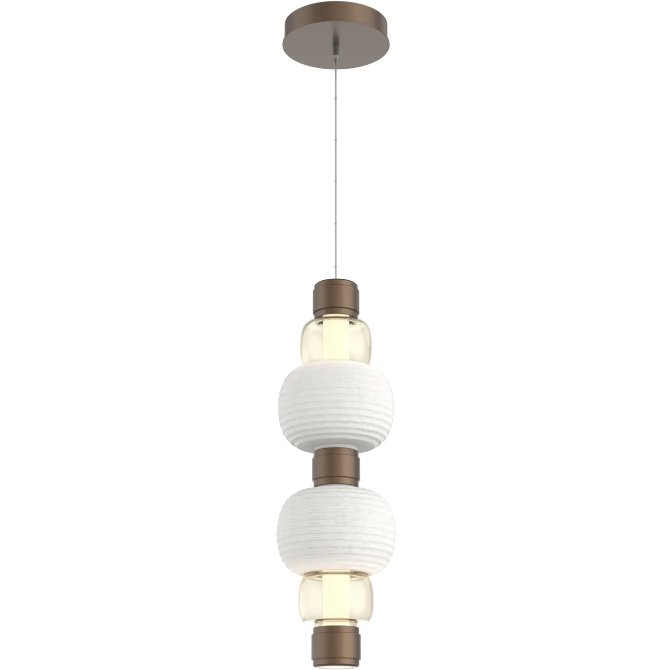 Torno Mandrel LED Burnished Bronze with Chalk Double Pendant Ceiling Light