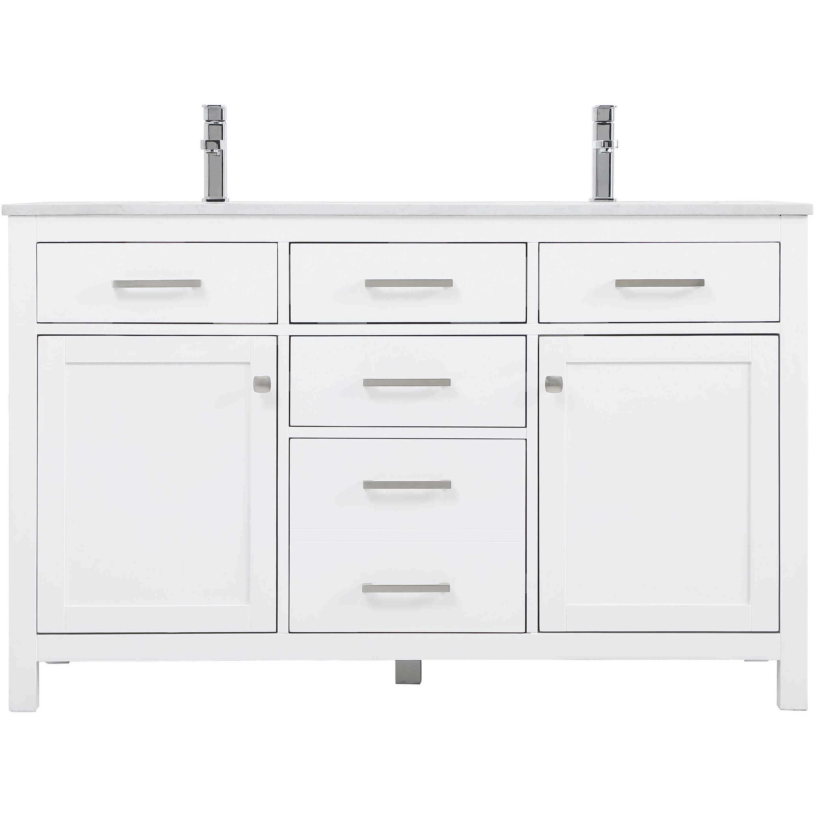 Lewis 54 X 22 X 34 inch White Vanity Sink Set