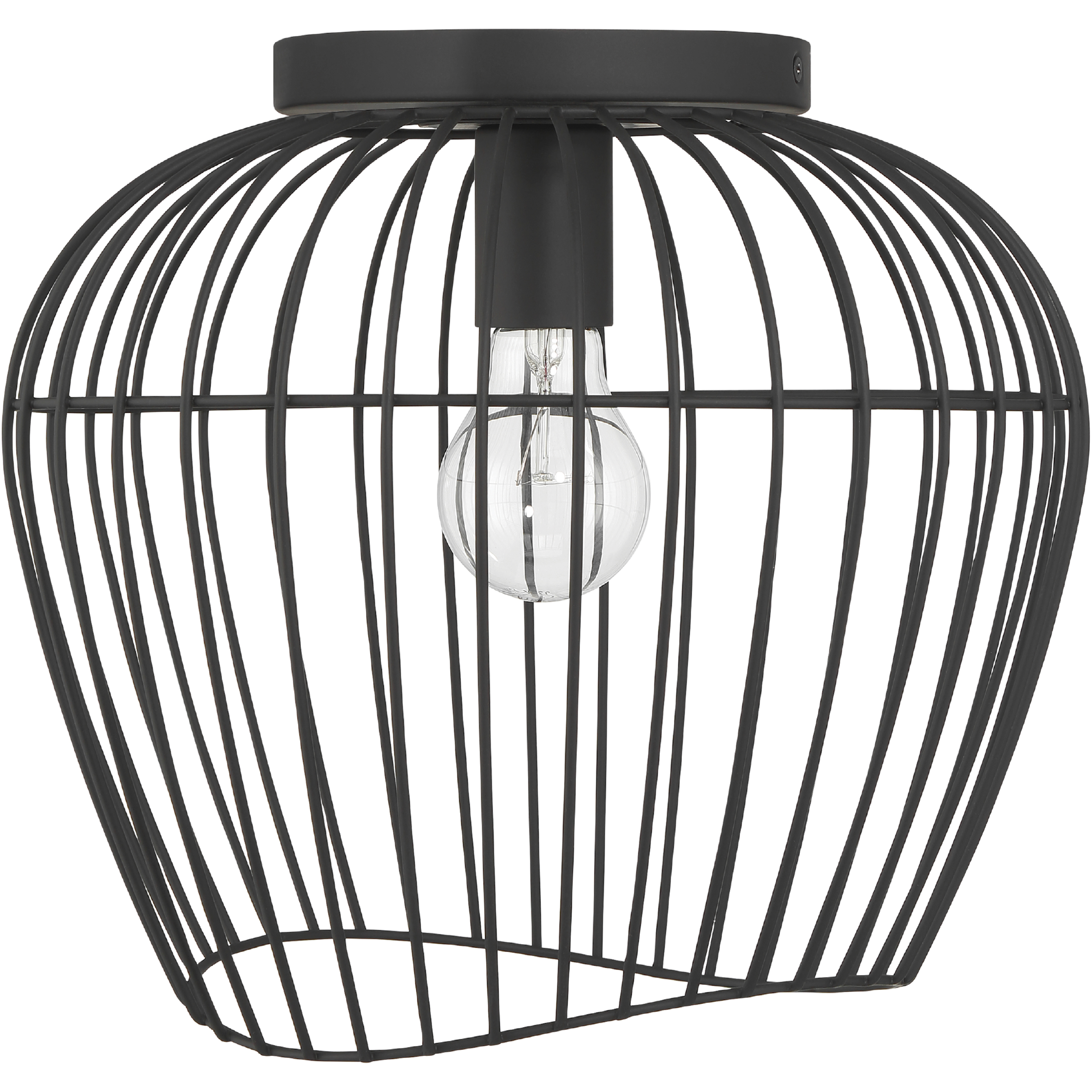 Redding 1 Light 12 inch Matte Black Flush Mount Ceiling Light, Medium