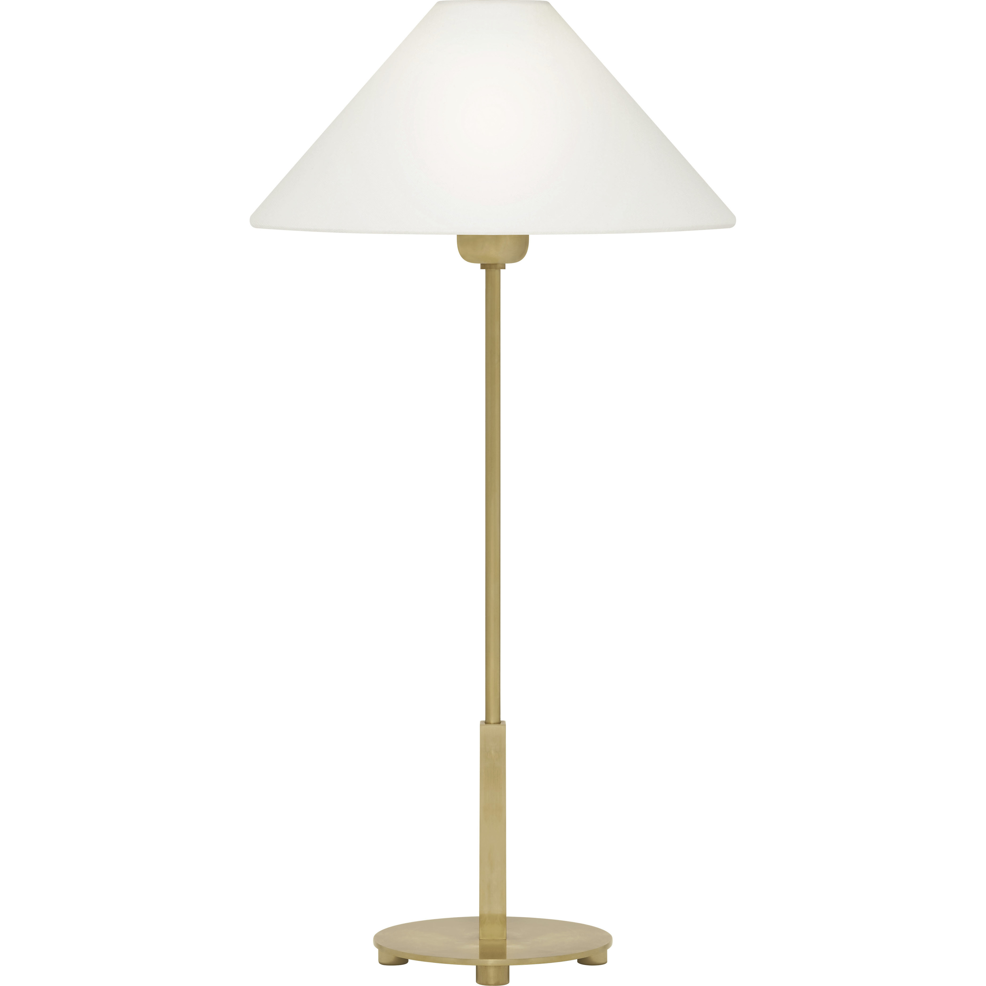 J. Randall Powers Hackney 23 inch 40 watt Hand-Rubbed Antique Brass Table Lamp Portable Light in Linen