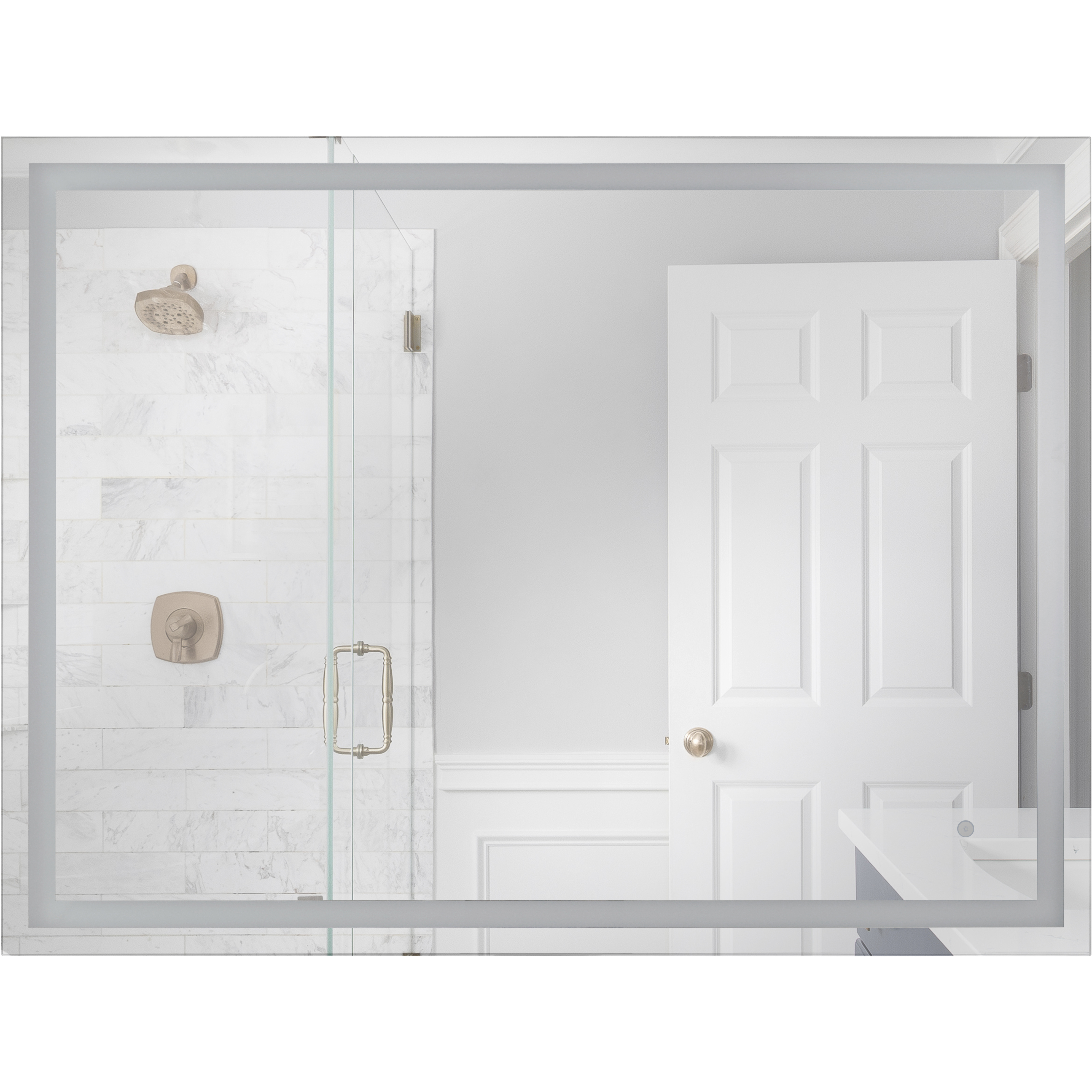Cristine 48 X 36 inch White Illuminated Mirror