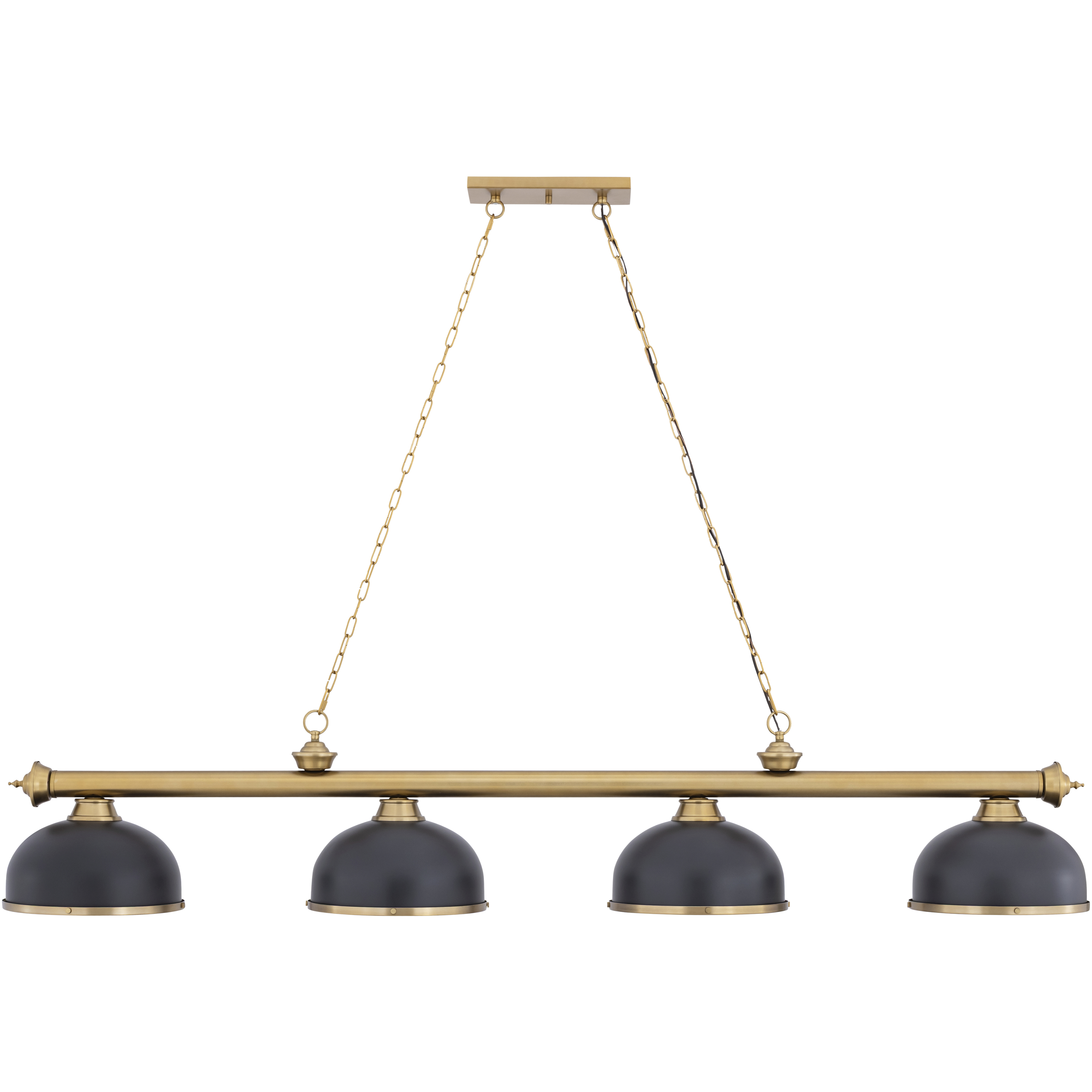 Cordon 4 Light 81.25 inch Heritage Brass Billiard Ceiling Light