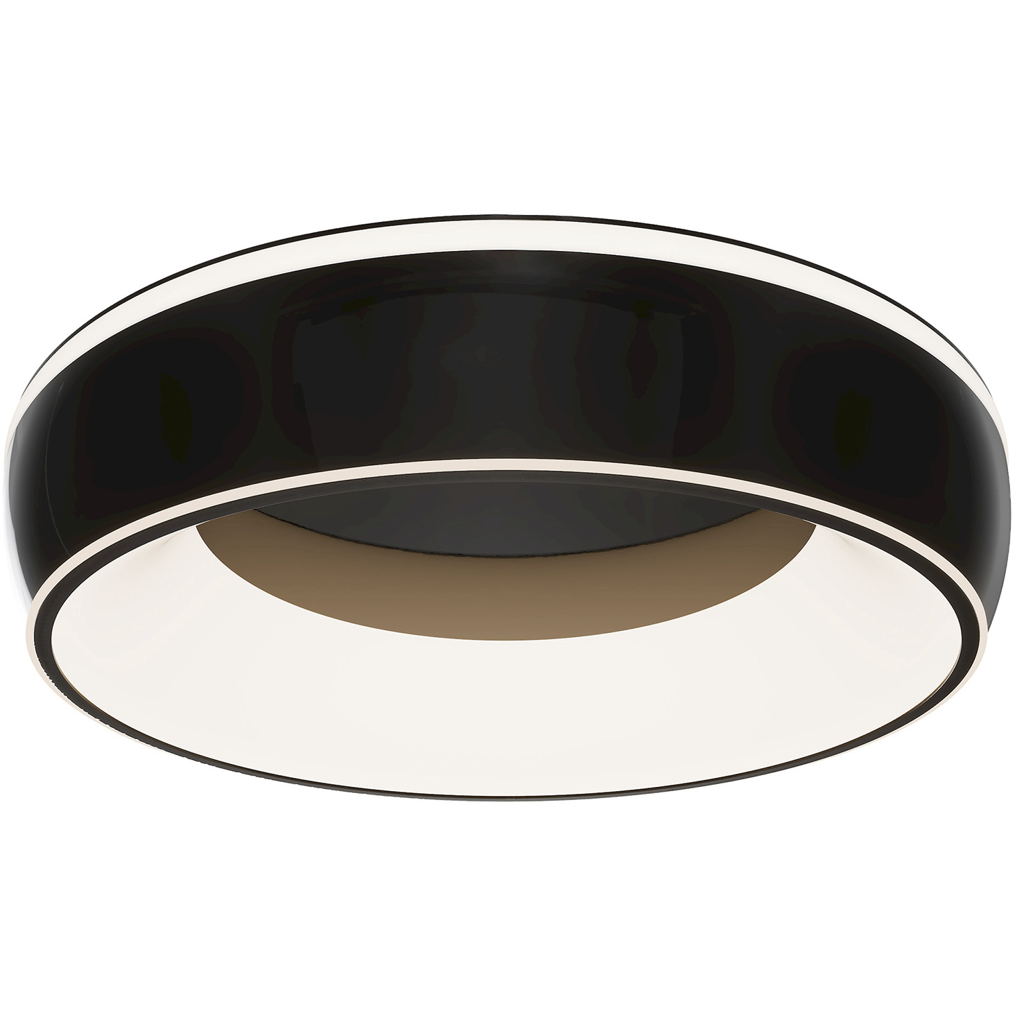Ringwall LED 19 inch Black Chrome Flush Mount Ceiling Light in Black/Chrome, dweLED
