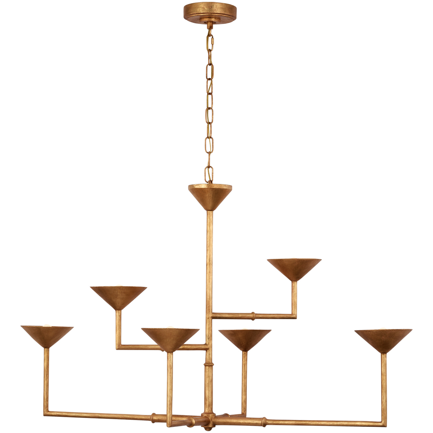 Julie Neill Eleanor LED 52.75 inch Antique Gold Leaf Asymmetric Chandelier Ceiling Light