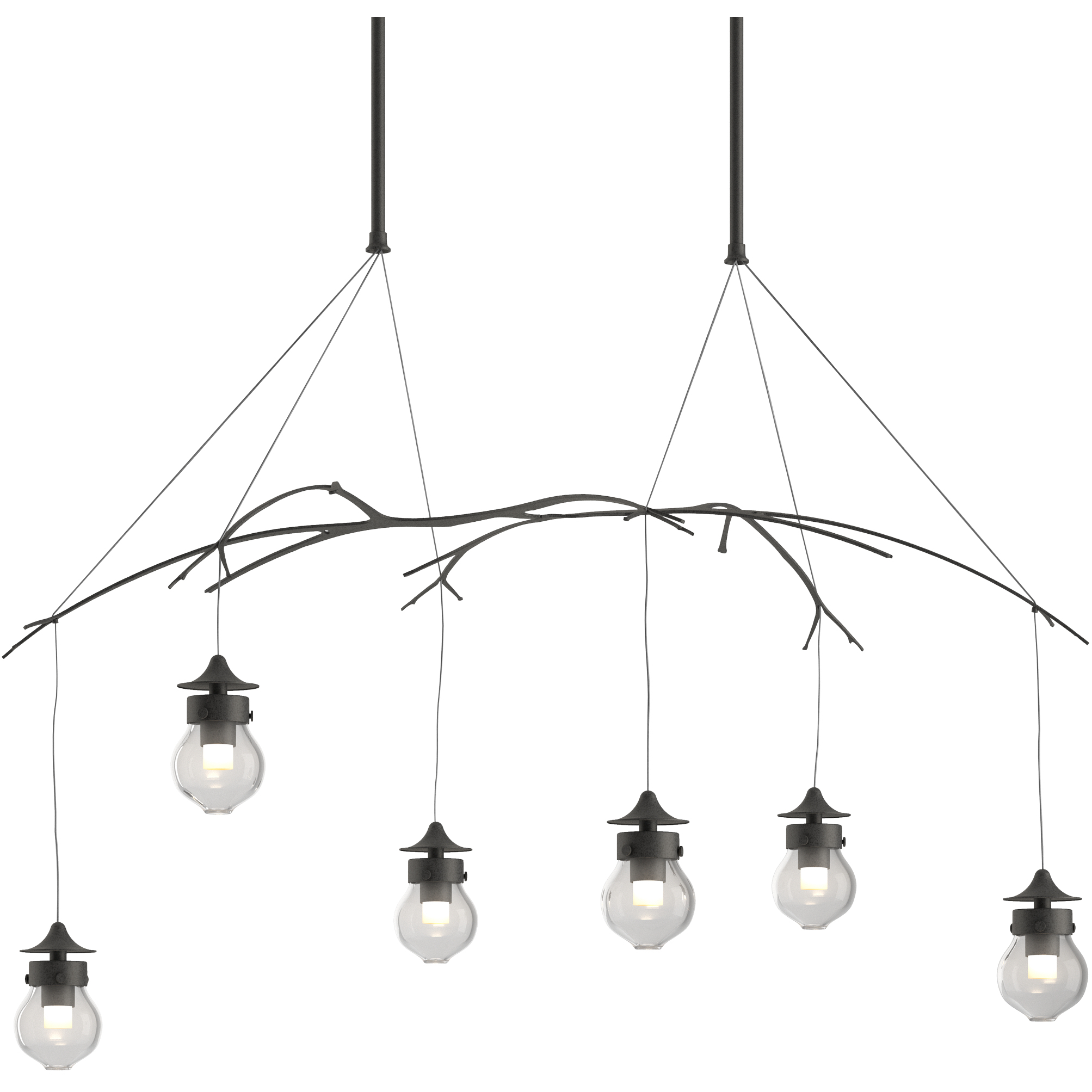 Kiwi 6 Light 36.8 inch Natural Iron Pendant Ceiling Light - Open Box