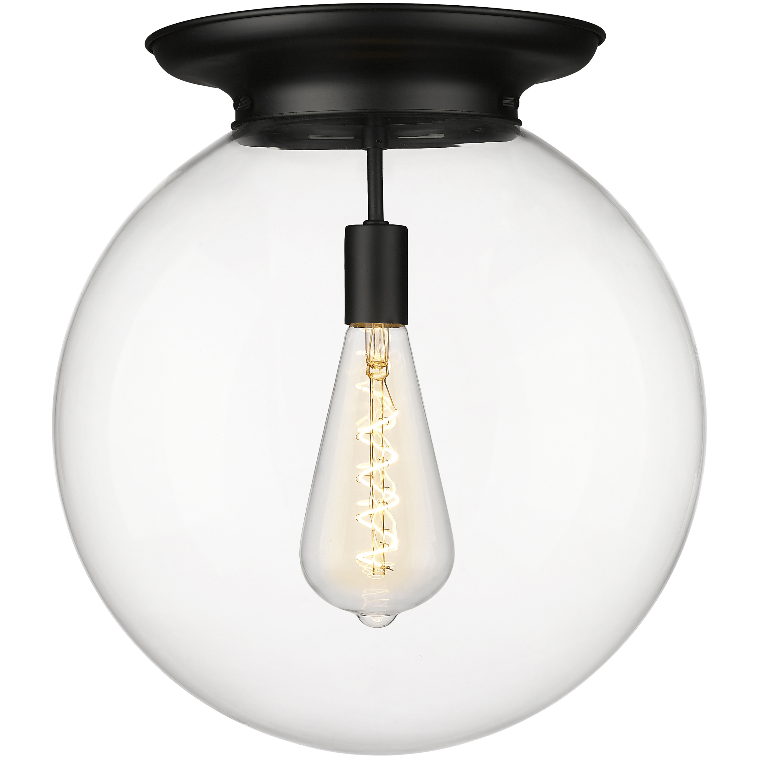 Beacon 1 Light 15.75 inch Matte Black Flush Mount Ceiling Light