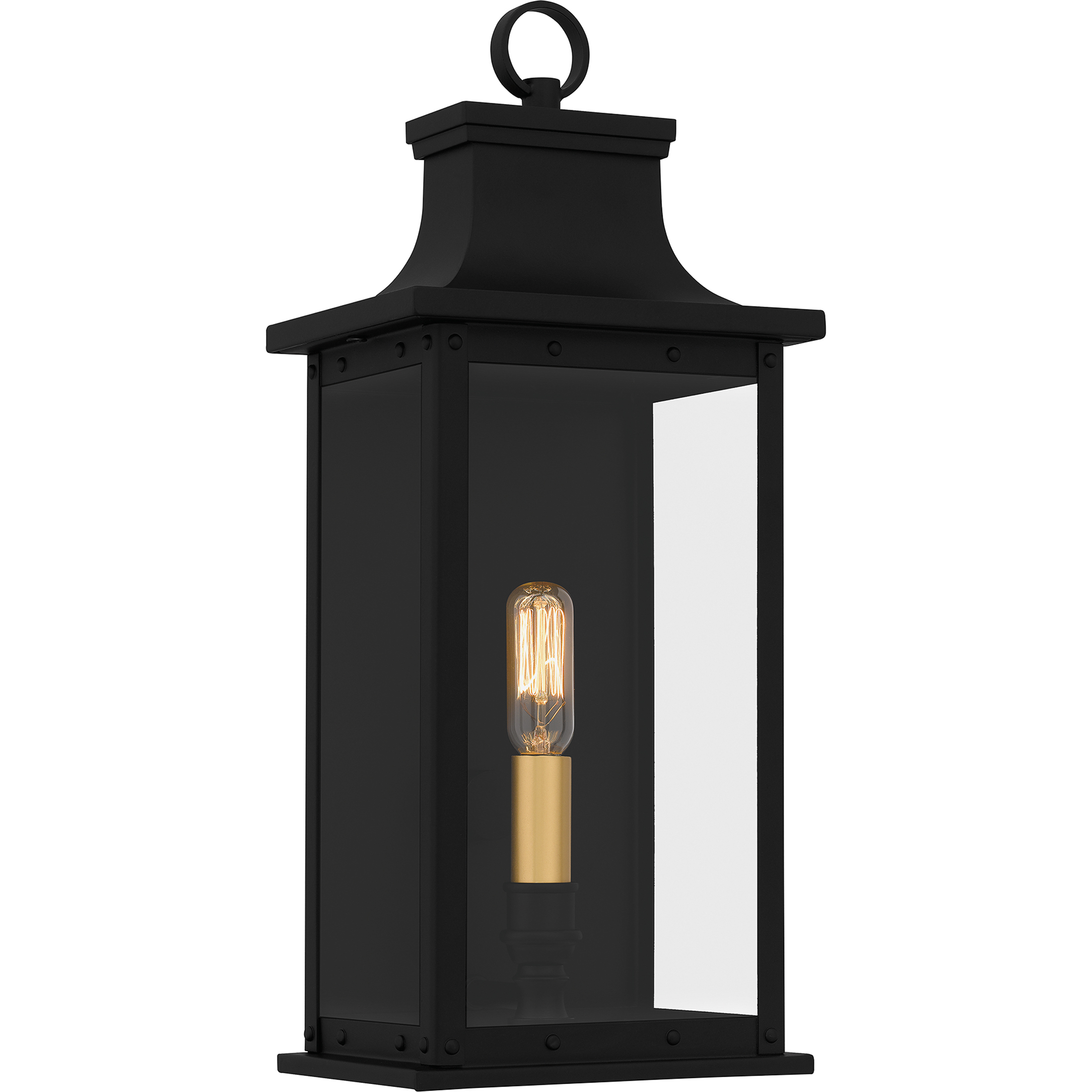 Abernathy Outdoor Wall Lantern in Matte Black, Small