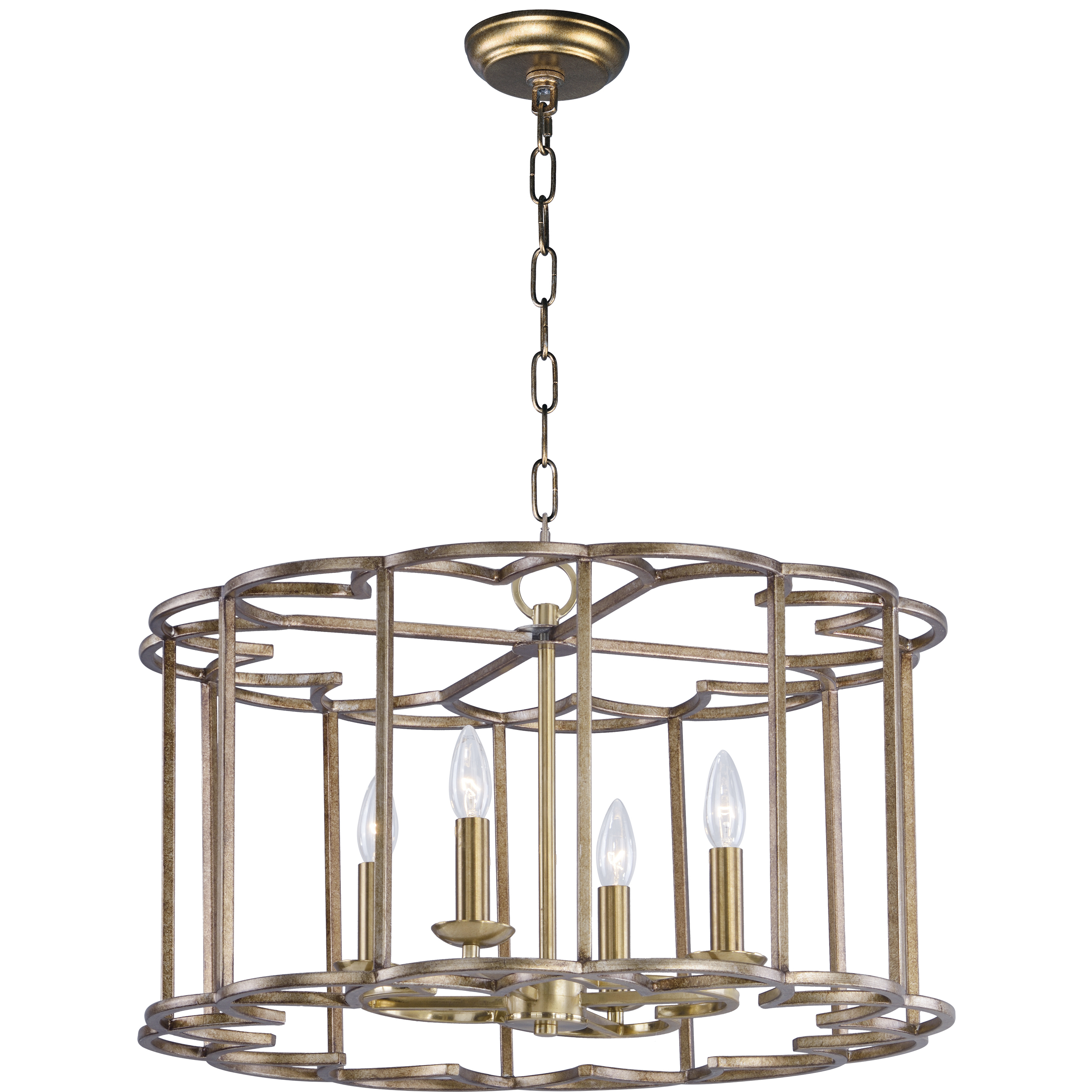 Helix 4 Light 24 inch Bronze Fusion Single-Tier Chandelier Ceiling Light