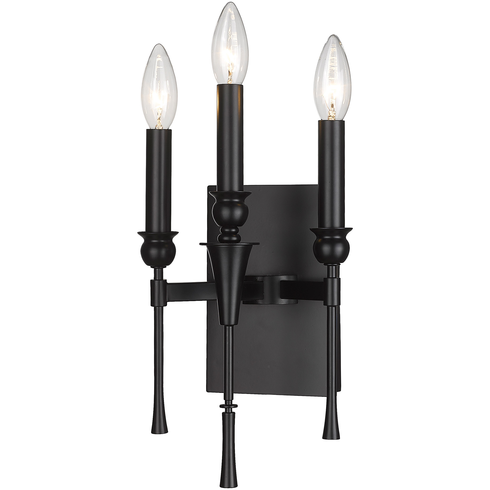 Landon 3 Light 7.5 inch Matte Black Wall Sconce Wall Light