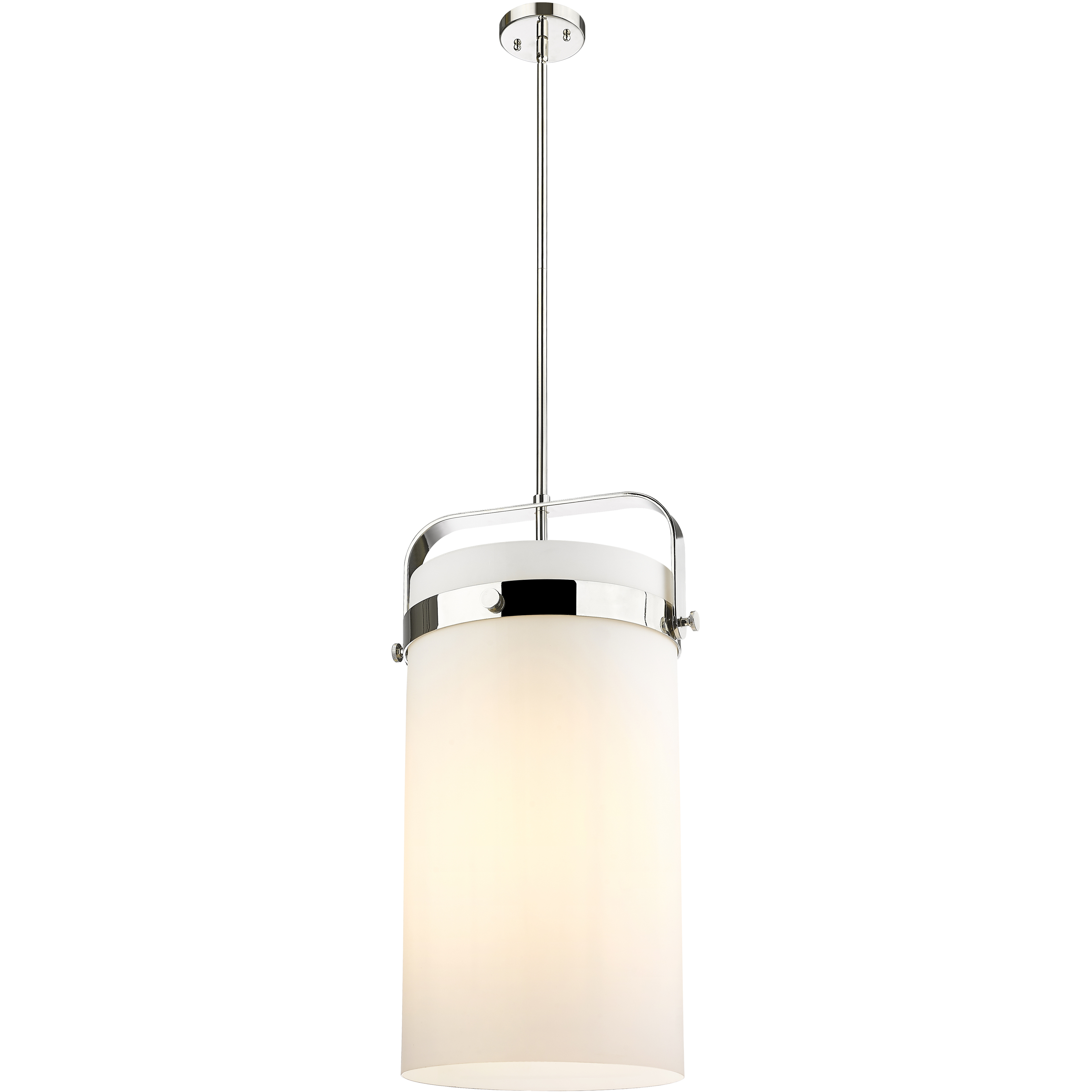 Pilaster 4 Light 13.38 inch Polished Nickel Pendant Ceiling Light in Matte White Glass