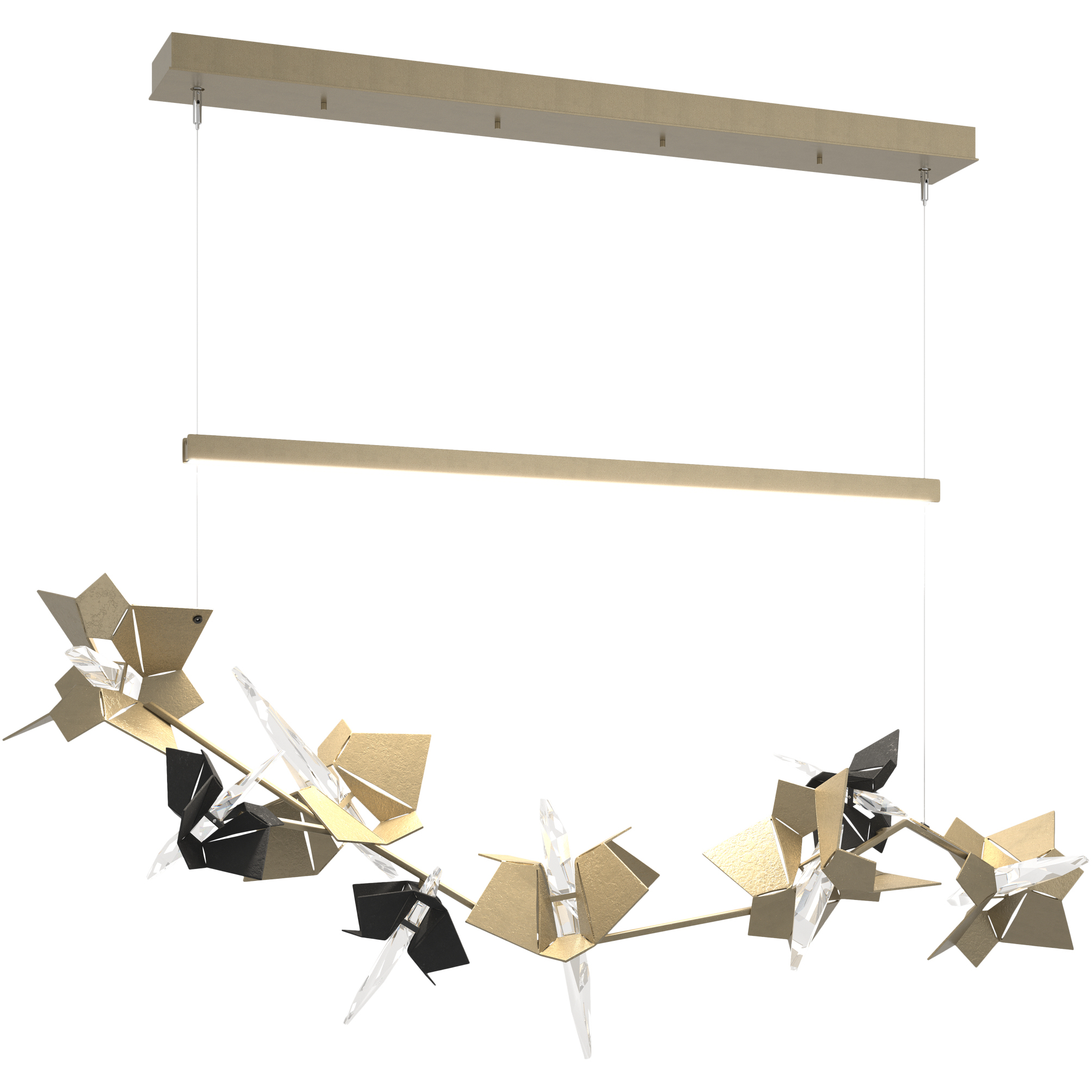 Belladonna LED 50.3 inch Soft Gold and Black Pendant Ceiling Light in Soft Gold/Black