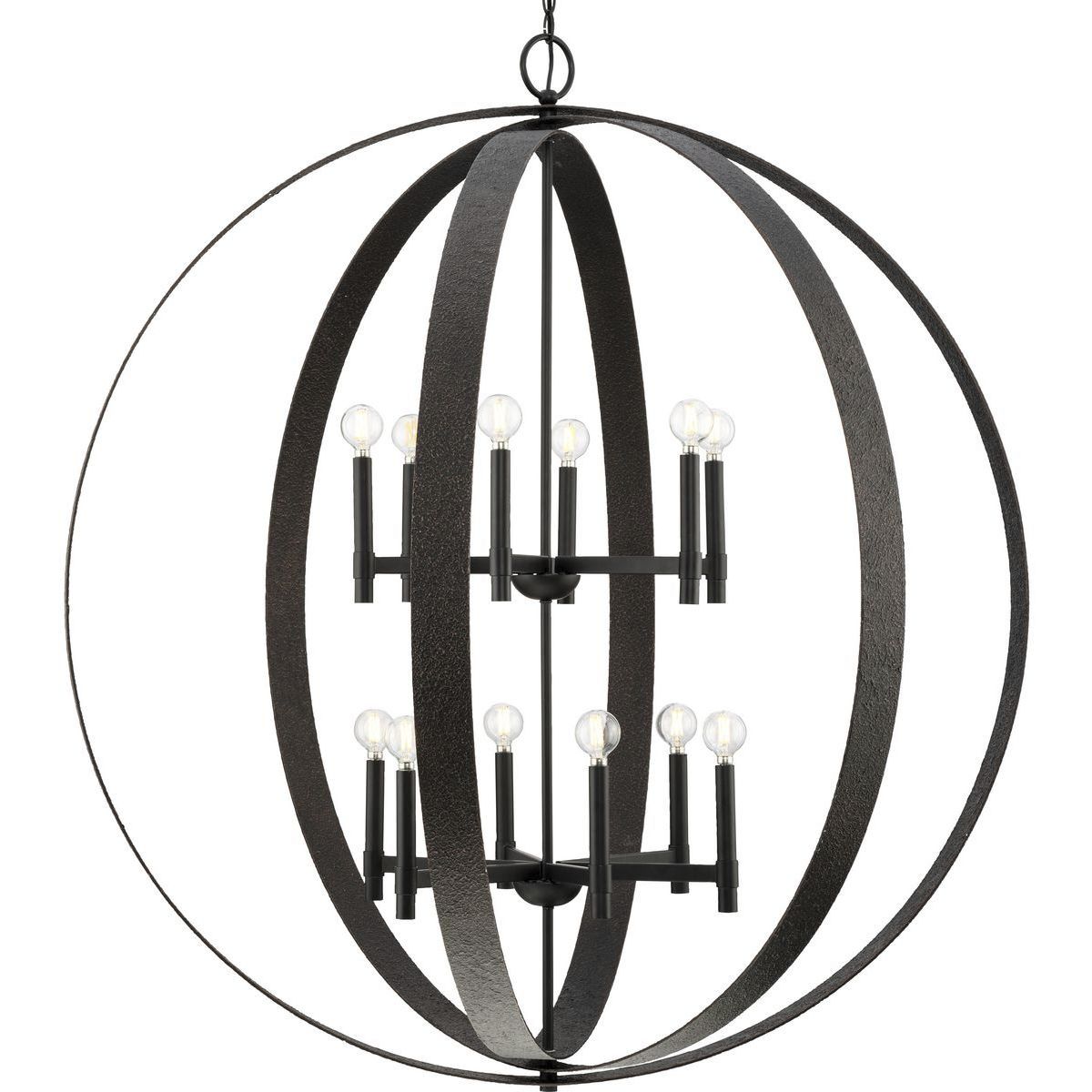 Allegheny 12 Light 42.87 inch Matte Black Chandelier Ceiling Light, Design Series