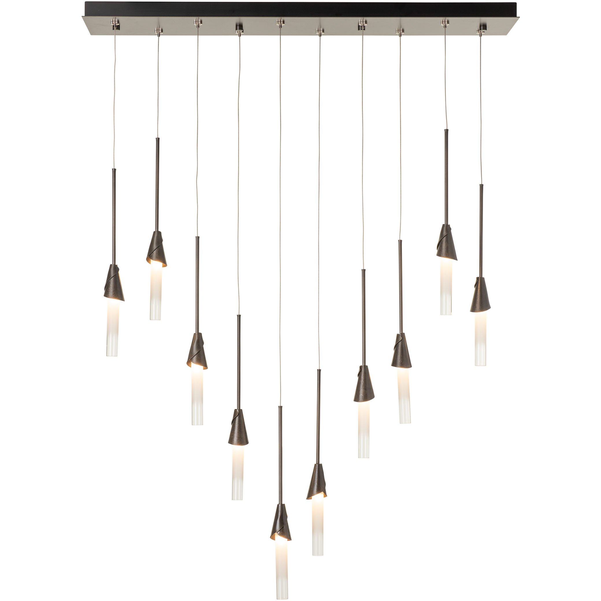 Lilium 10 Light 44.5 inch Dark Smoke Linear Pendant Ceiling Light, Long