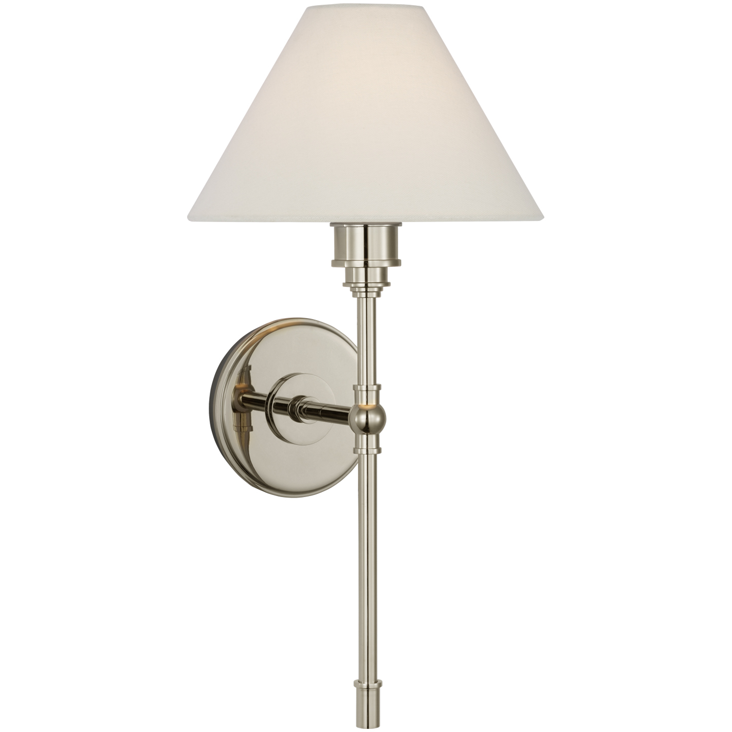 Chapman & Myers Parkington LED 9 inch Polished Nickel Tail Sconce Wall Light in Linen, Large