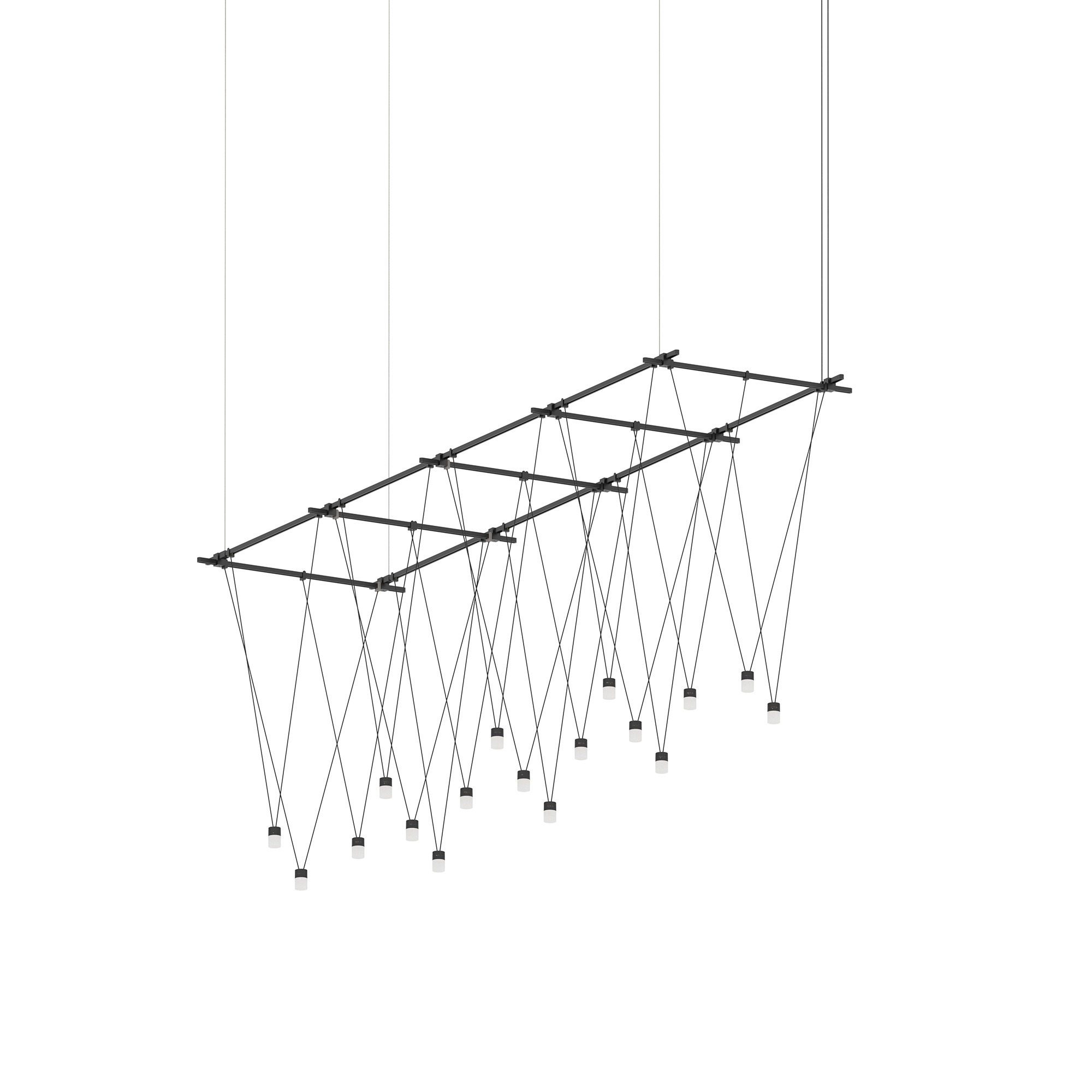 Suspenders LED 24 inch Satin Black Suspension Ceiling Light, Multi-light