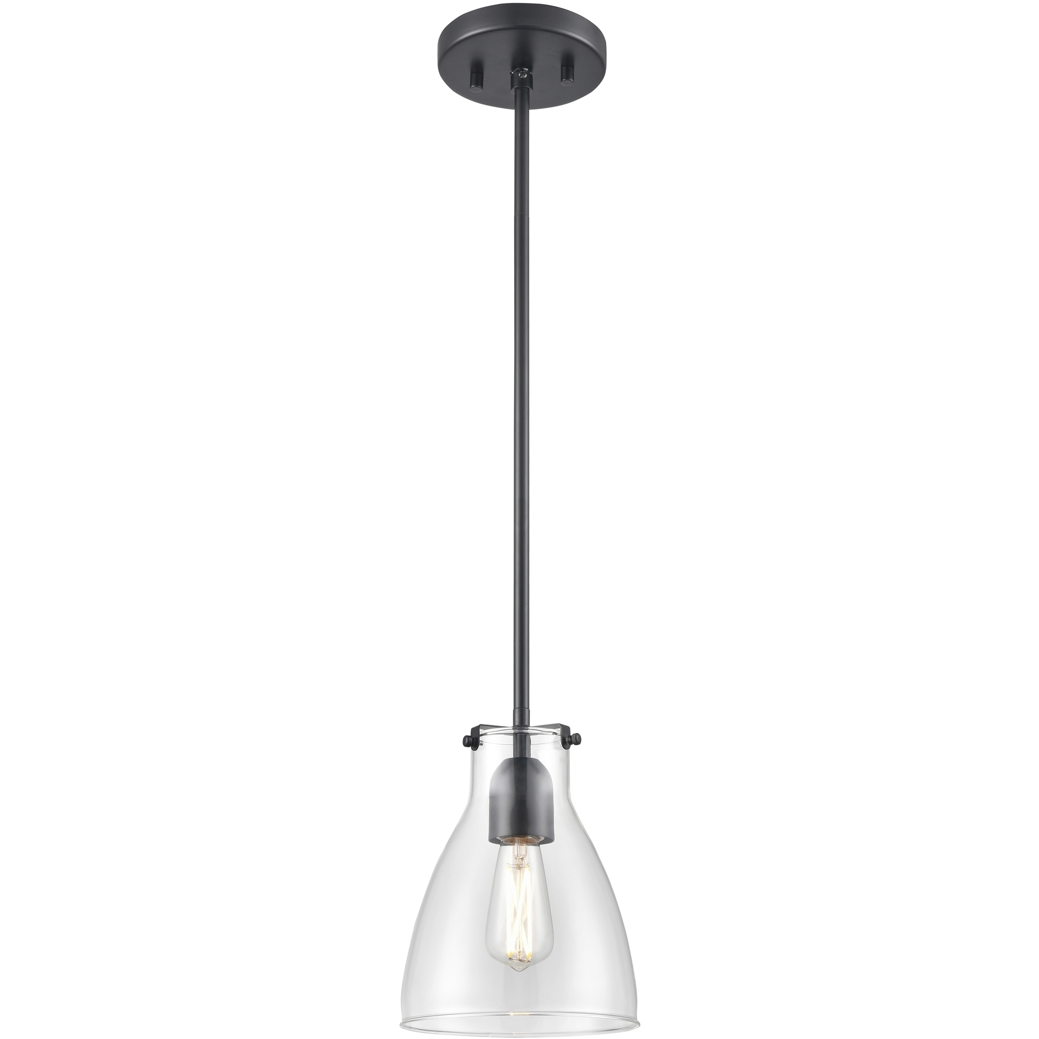 Emma 1 Light 6.5 inch Ebony Pendant Ceiling Light in Clear Glass