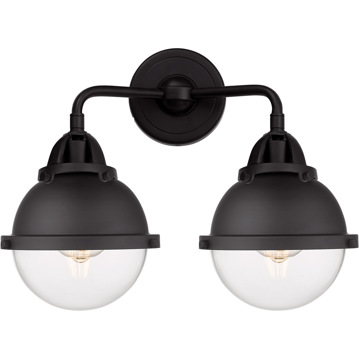 Nouveau 2 Hampden LED 15.25 inch Brushed Satin Nickel Bath Vanity Light Wall Light in Matte White Glass