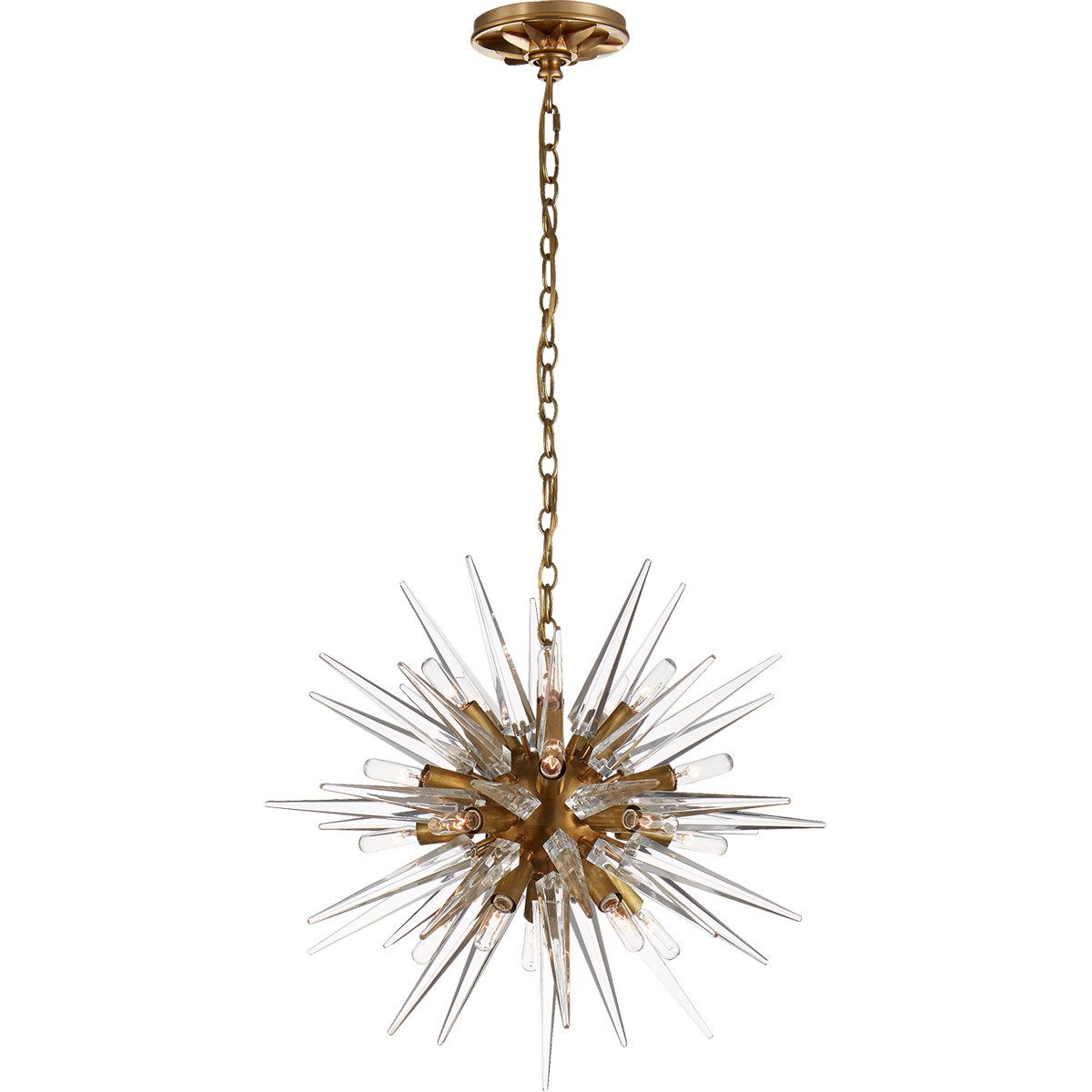 Chapman & Myers Quincy2 20 Light 20 inch Antique-Burnished Brass Sputnik Chandelier Ceiling Light, Small