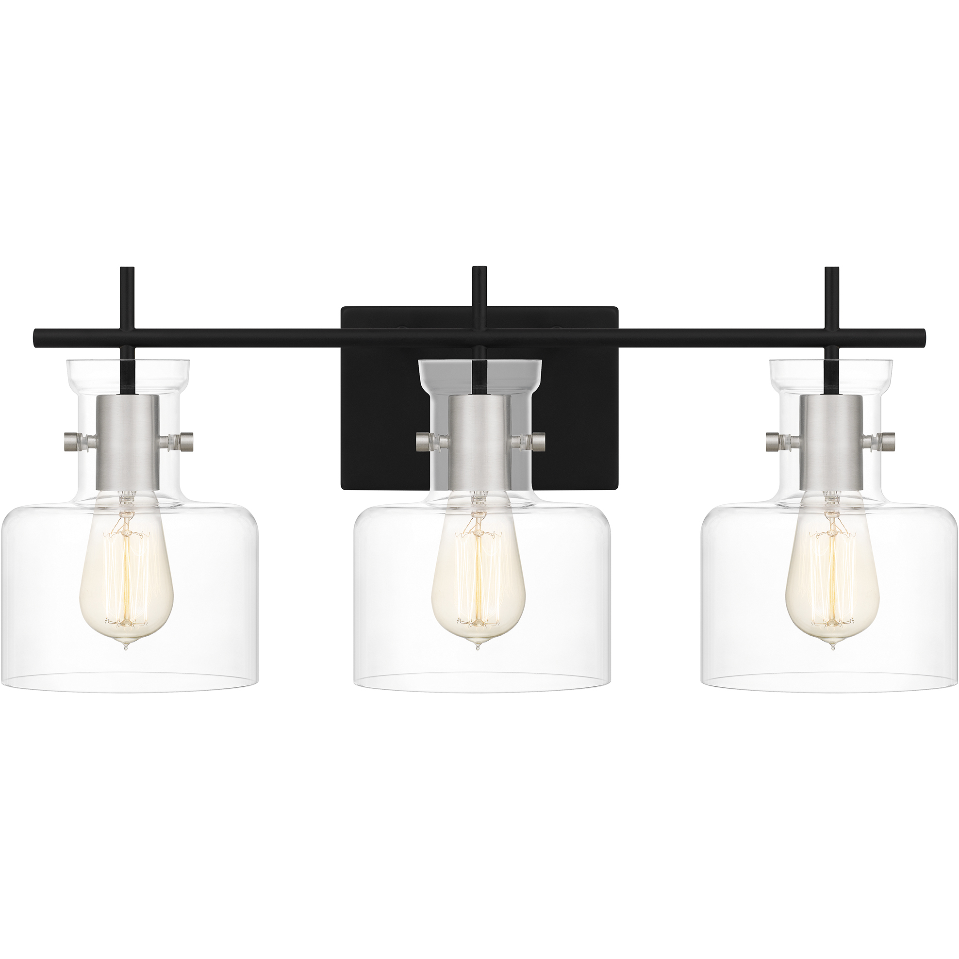 Pensbury 3 Light 24 inch Matte Black Bath Light Wall Light