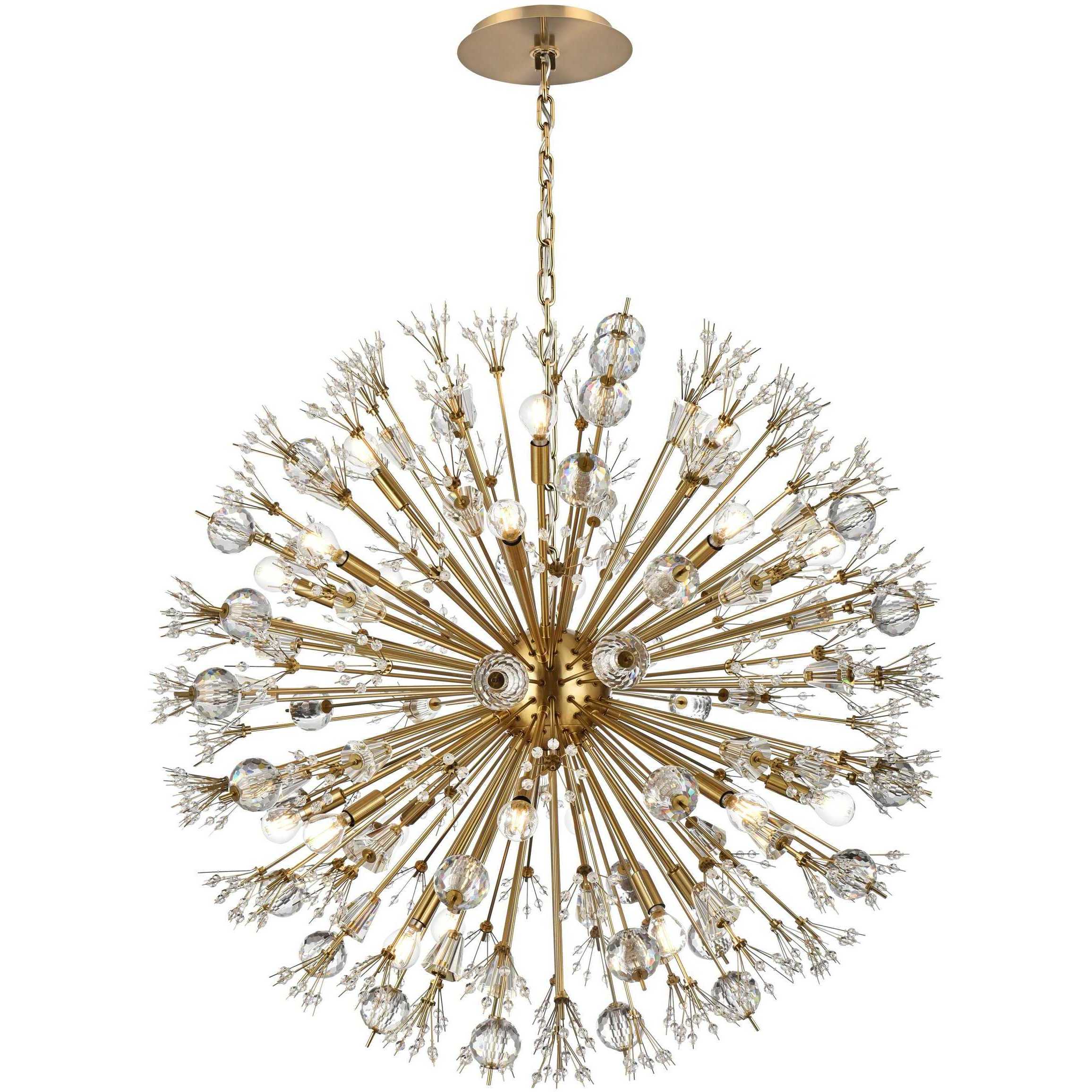 Vera 24 Light 38 inch Gold Pendant Ceiling Light in Satin Gold
