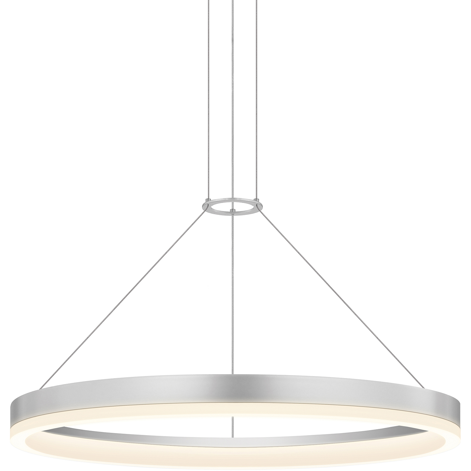 Corona LED 23.75 inch Bright Satin Aluminum Pendant Ceiling Light in Add 20 ft. Cord