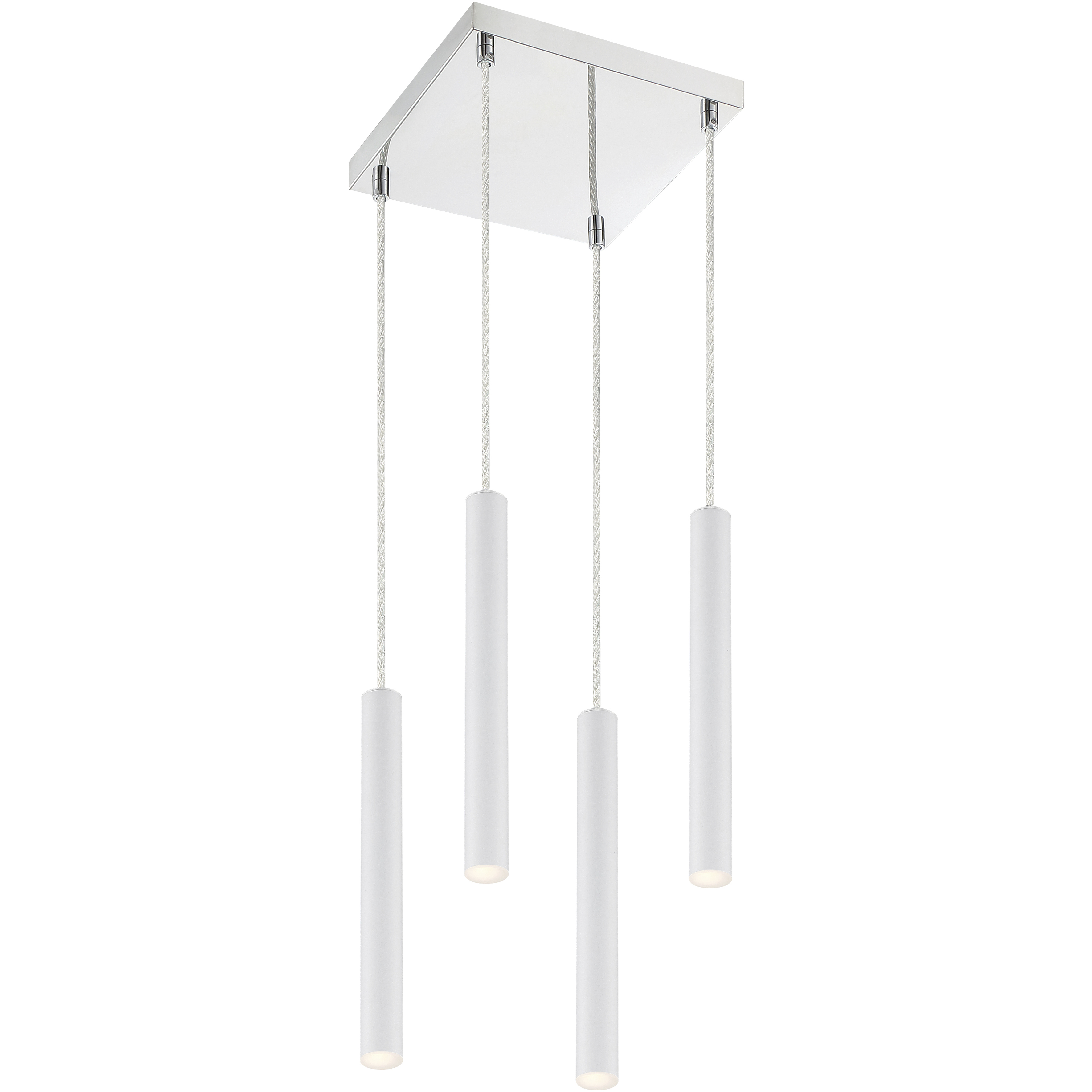 Forest LED 9.5 inch Chrome Chandelier Ceiling Light in Matte White Steel