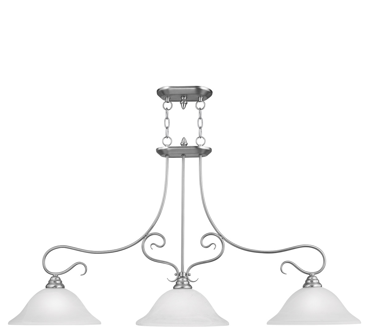 Coronado 3 Light 50 inch Brushed Nickel Island Ceiling Light