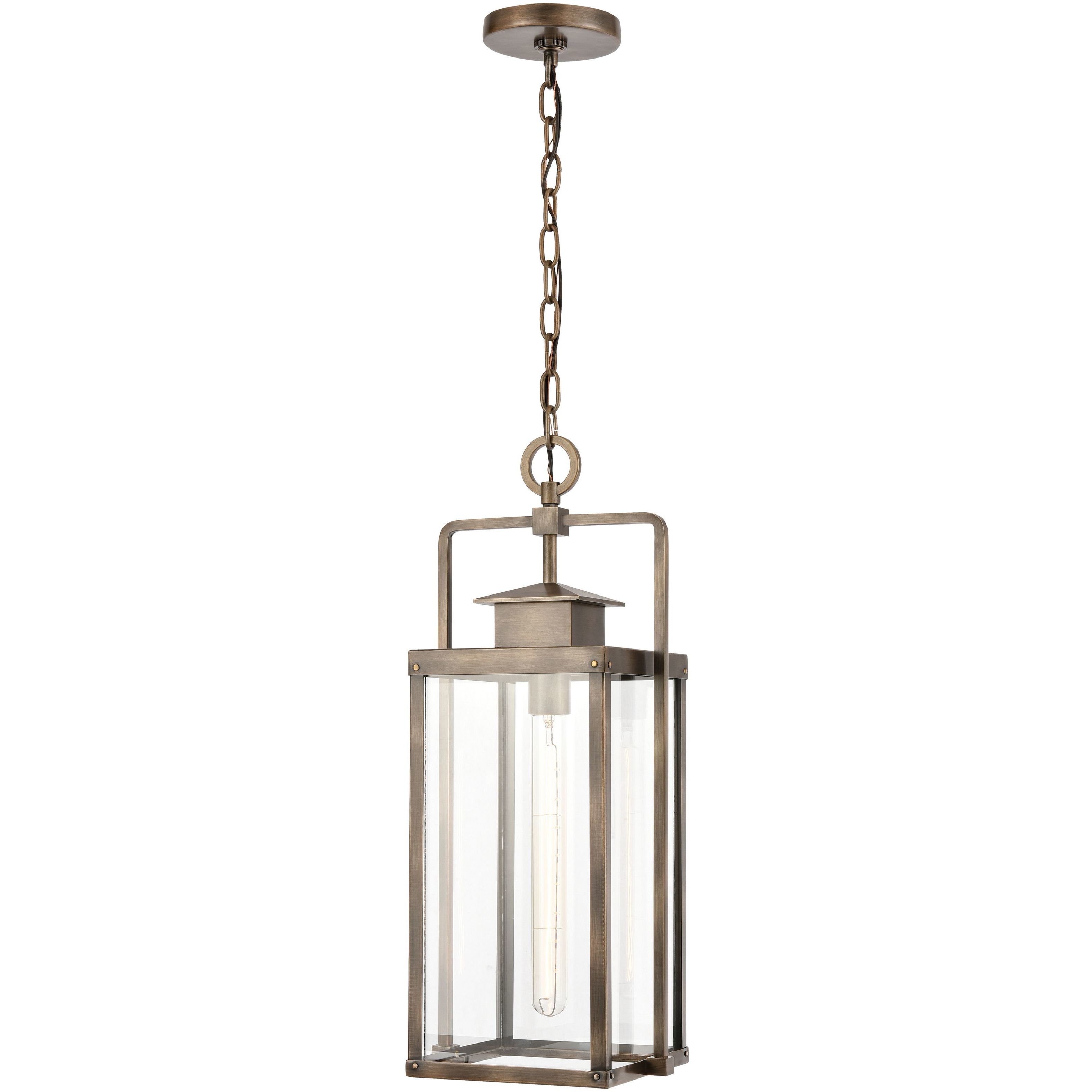 Crested Butte 1 Light 9 inch Vintage Brass Outdoor Pendant