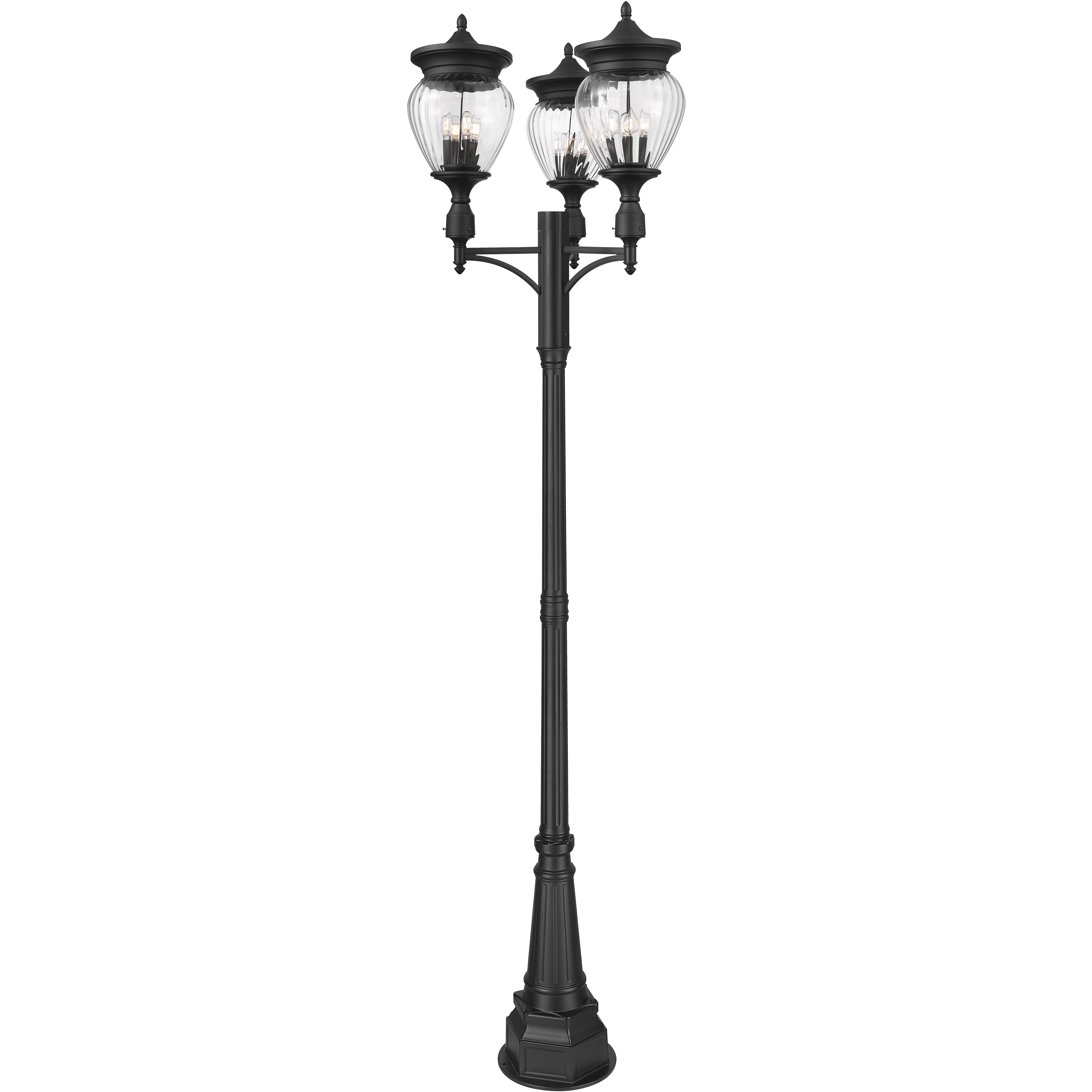 Davina 12 Light 120.25 inch Black Outdoor Post Mounted Fixture in G9