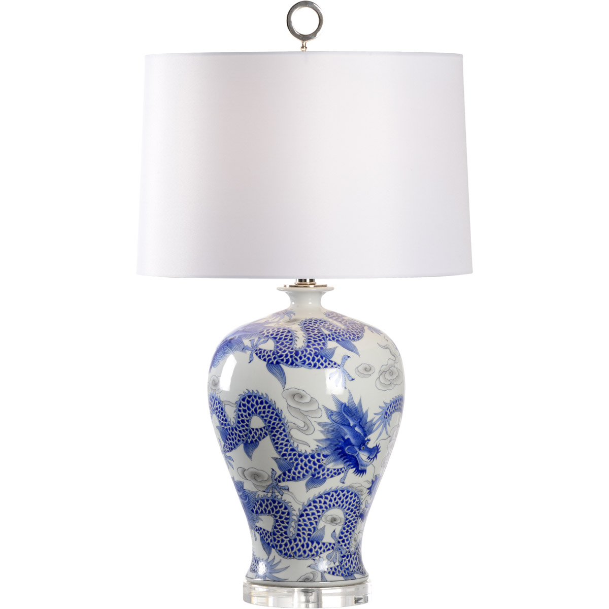 Wildwood 31 inch 100 watt Blue/White Glaze Table Lamp Portable Light