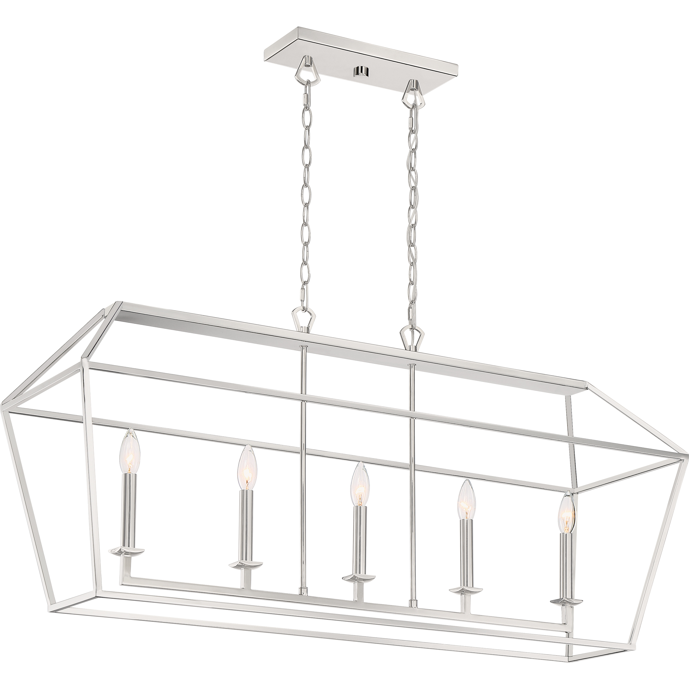 Aviary 5 Light 42 inch Polished Nickel Island Chandelier Ceiling Light