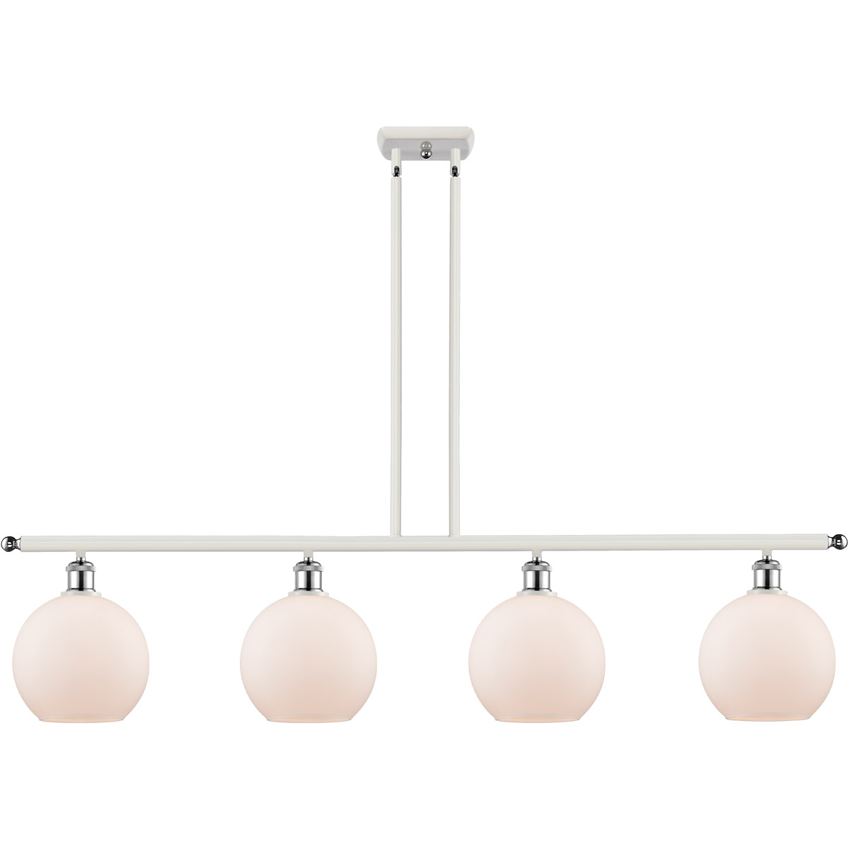 Ballston Athens LED 48 inch White and Polished Chrome Island Light Ceiling Light in Matte White Glass, Ballston