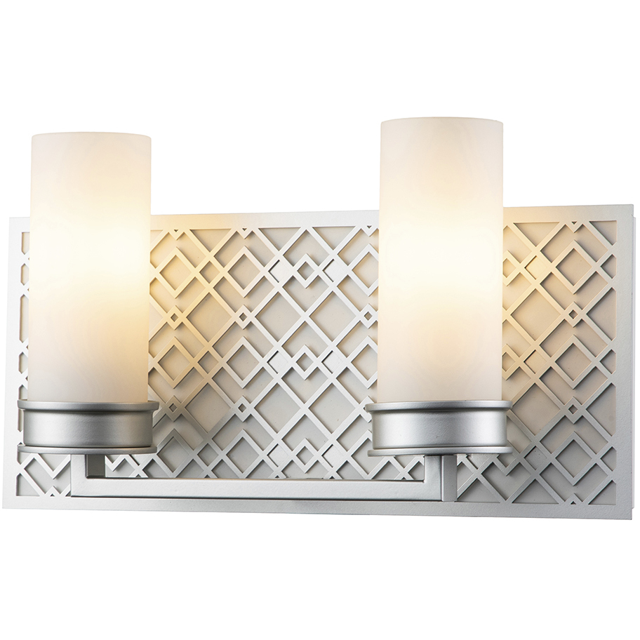 Ziggy 2 Light 13.5 inch Laquered Silver Bath Bar Wall Light