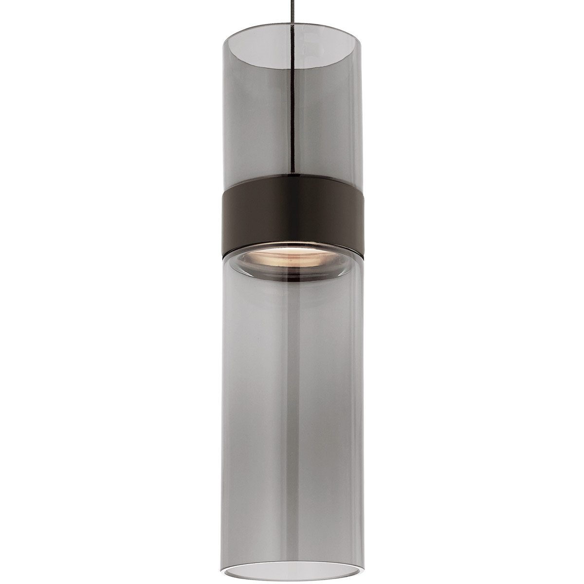 Sean Lavin Manette 1 Light 120 Black/Satin Nickel Low-Voltage Pendant Ceiling Light in Transparent Smoke and Transparent Smoke, Monopoint, Black with Satin Nickel