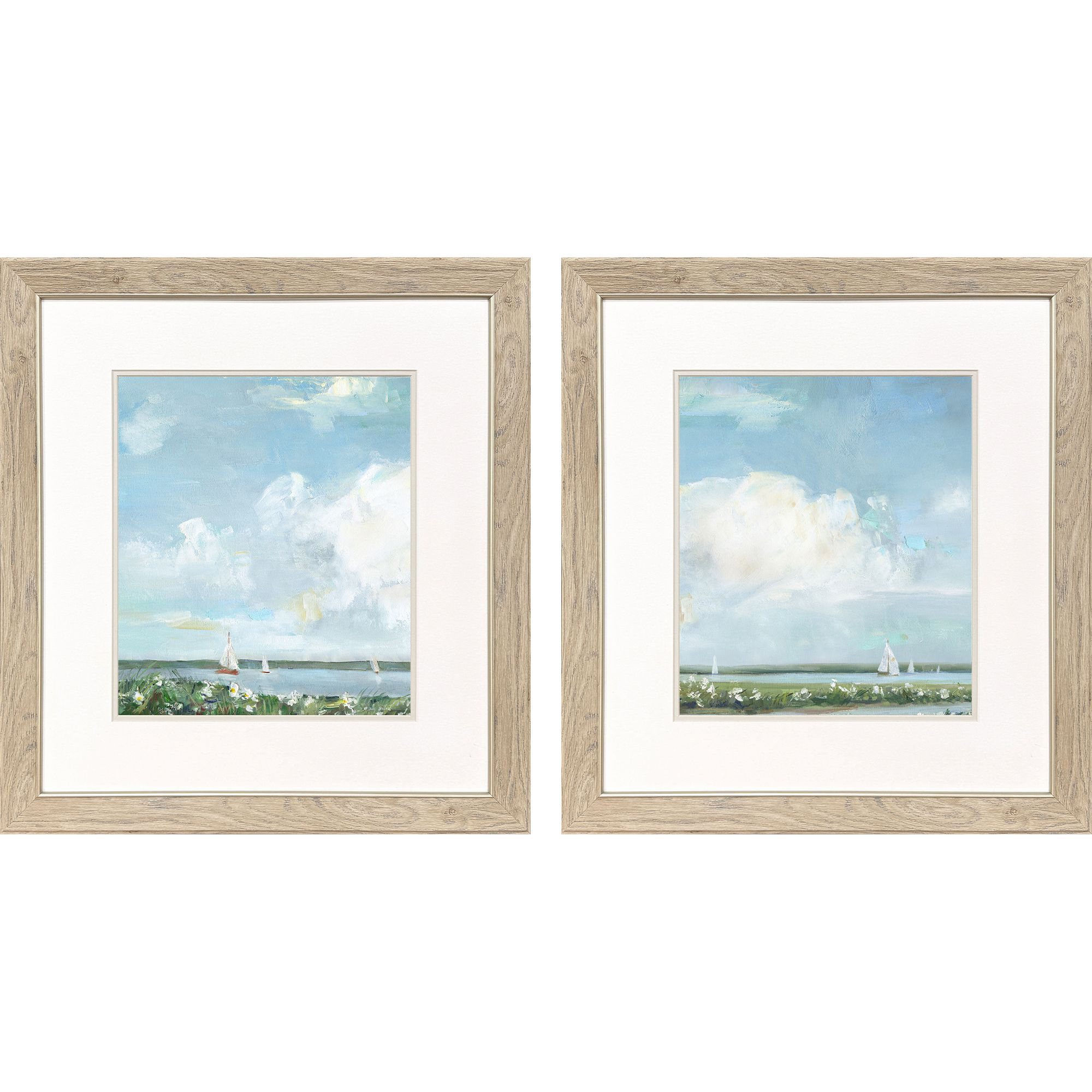 Coastal Clouds Blue and Green Framed Art, Propac