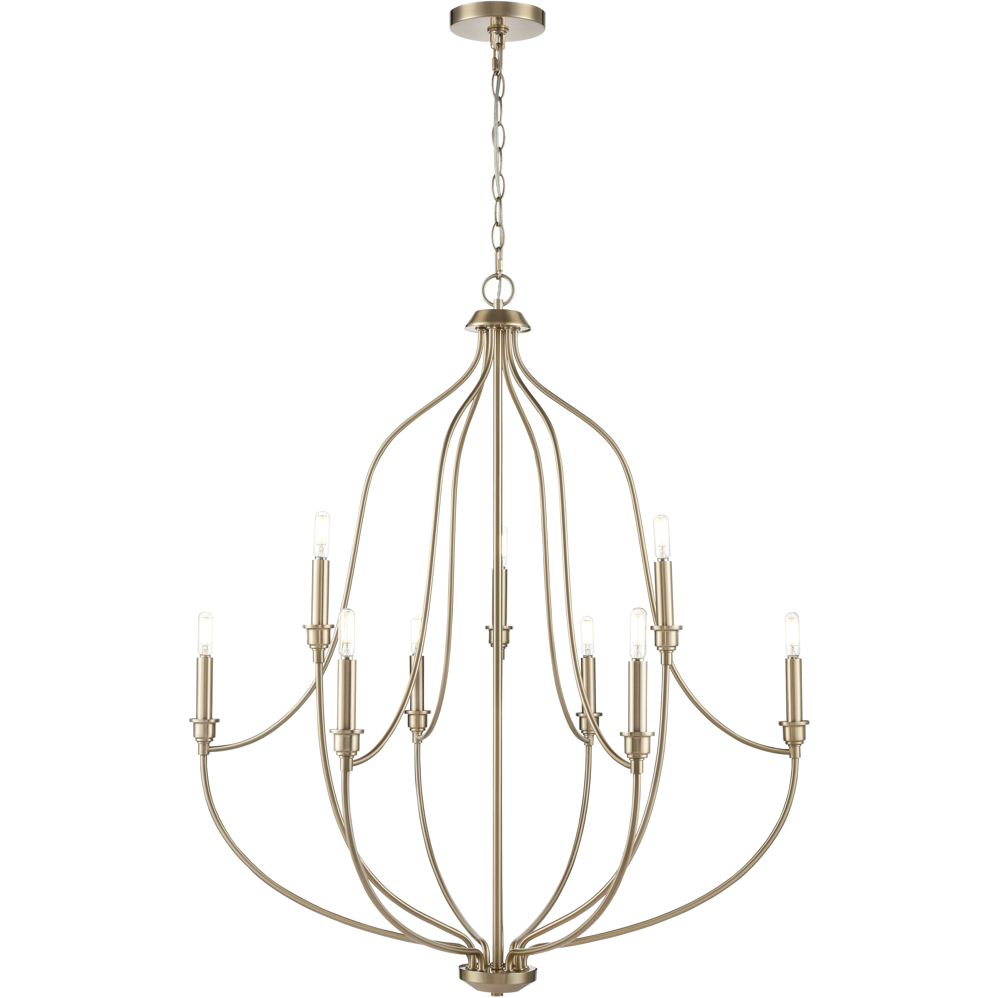 Senoia 9 Light 32.5 inch Modern Gold Chandelier Ceiling Light