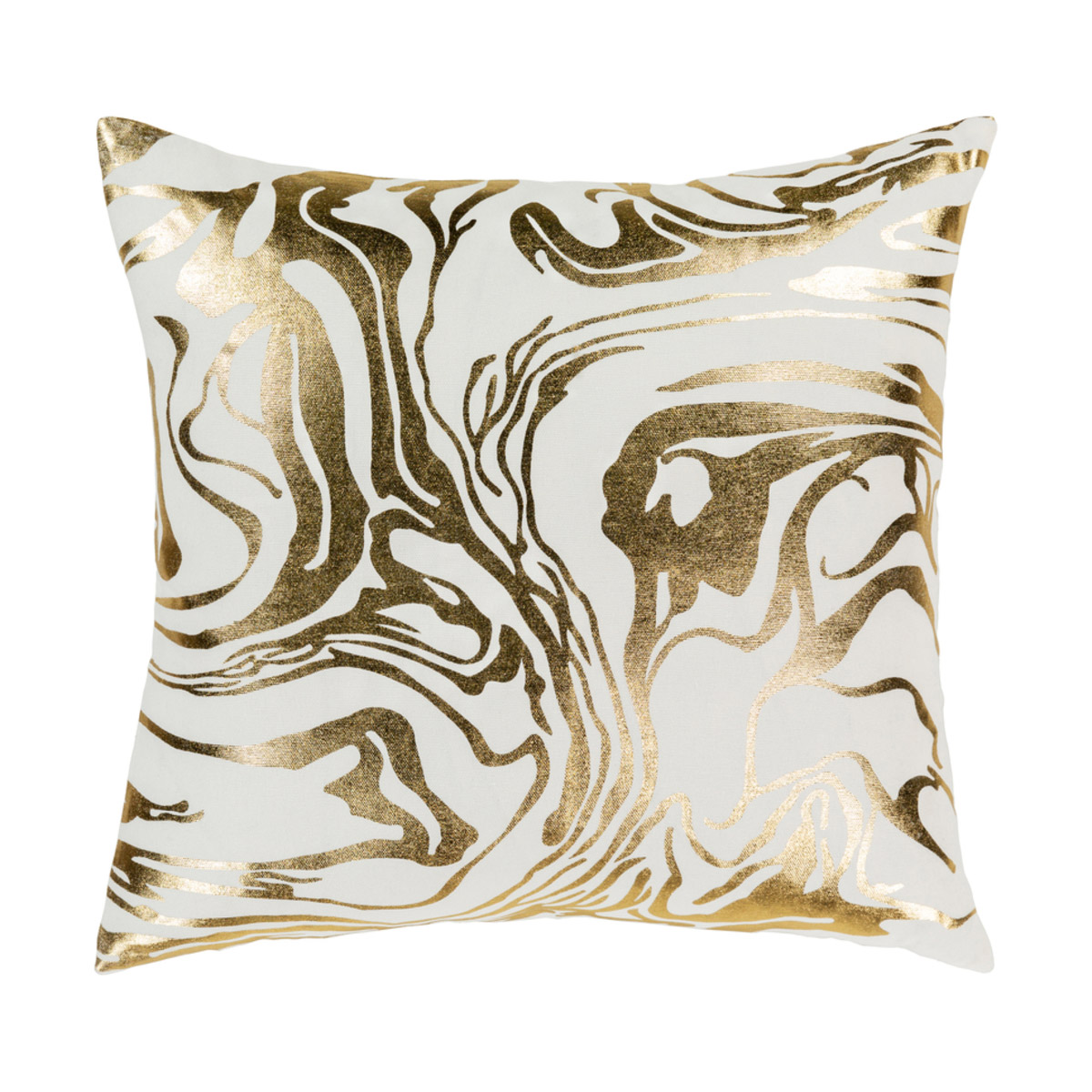 Crescent 20 X 20 inch White/Metallic - Gold Pillow Cover