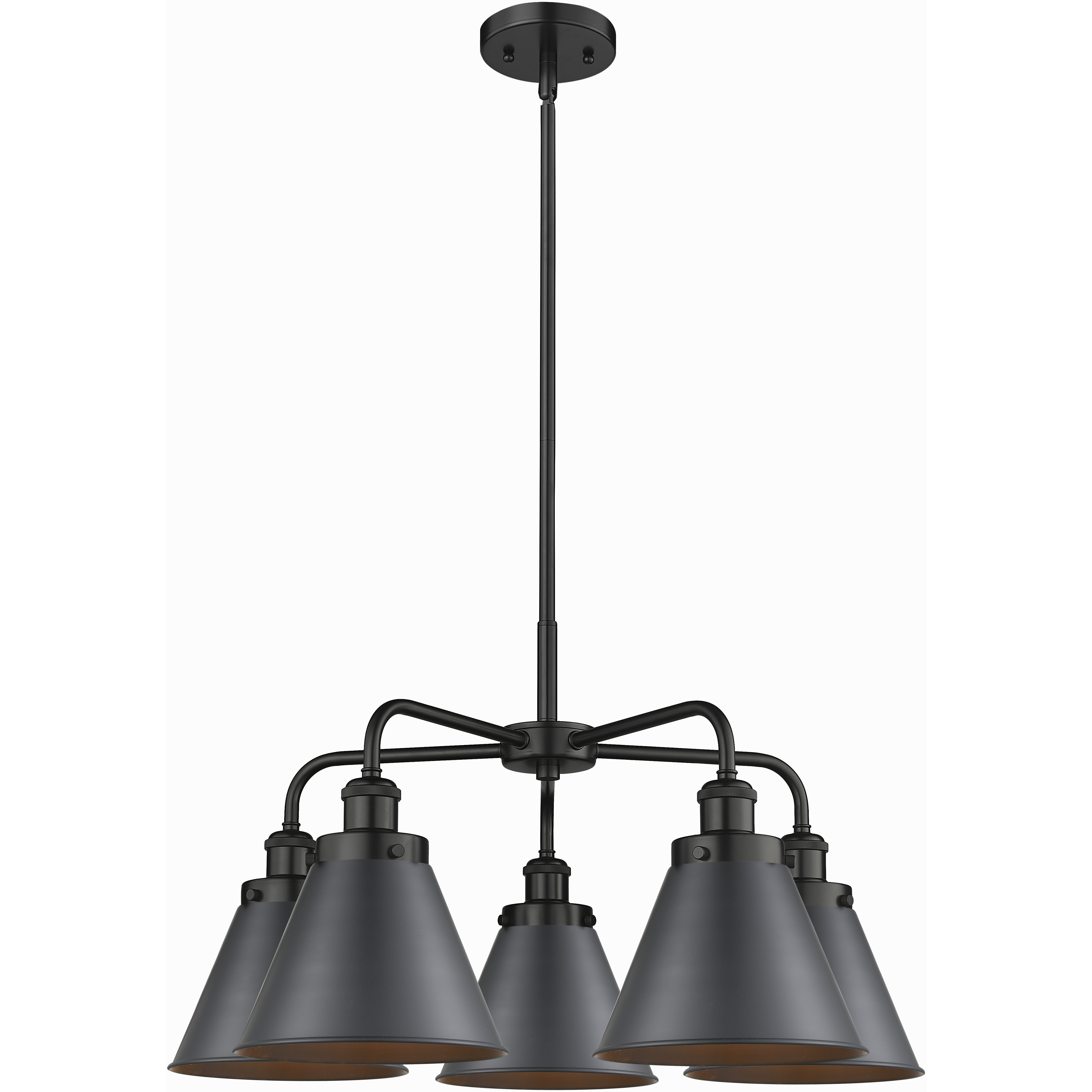 Ballston Urban 5 Light 26 inch Matte Black Chandelier Ceiling Light