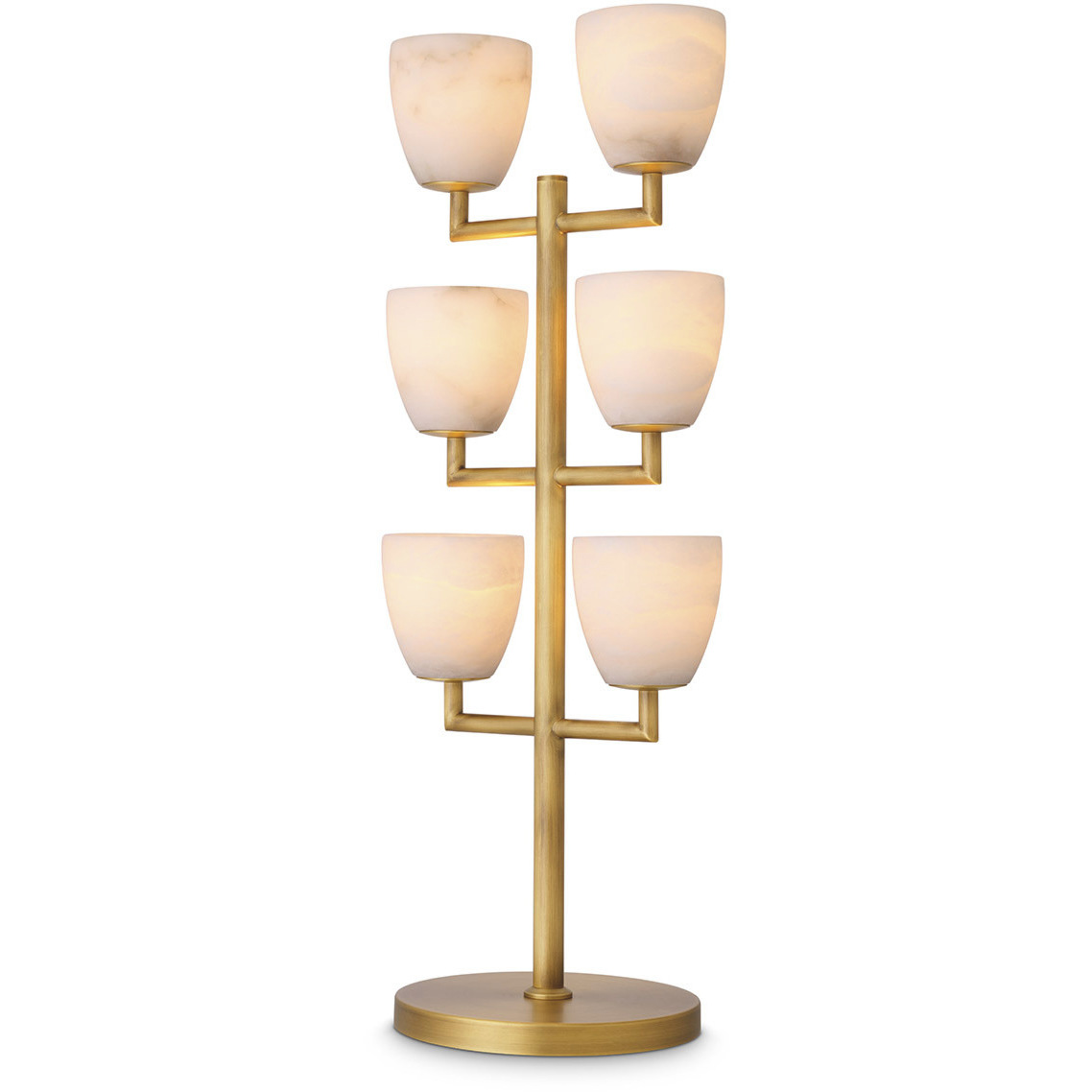 Valerius 31.89 inch 40 watt Antique Brass and Alabaster Table Lamp Portable Light