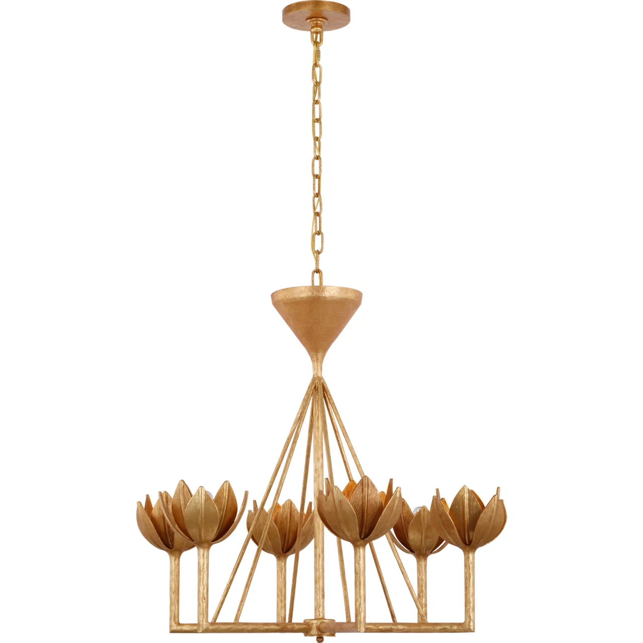 Julie Neill Alberto LED 28.75 inch Antique Gold Leaf Low Ceiling Chandelier Ceiling Light, Small