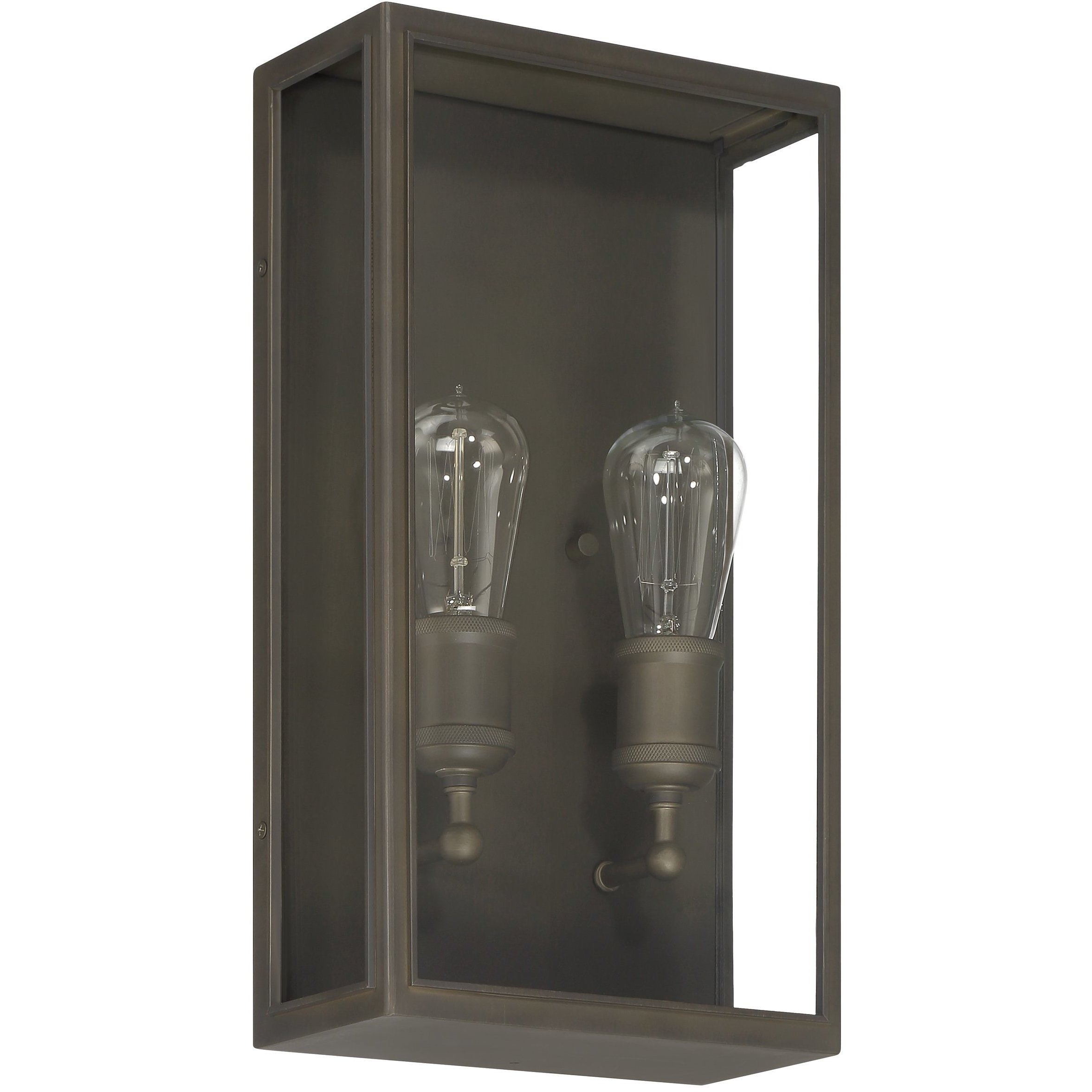 Hollis 2 Light 16 inch Blackened Brass Exterior Wall Sconce