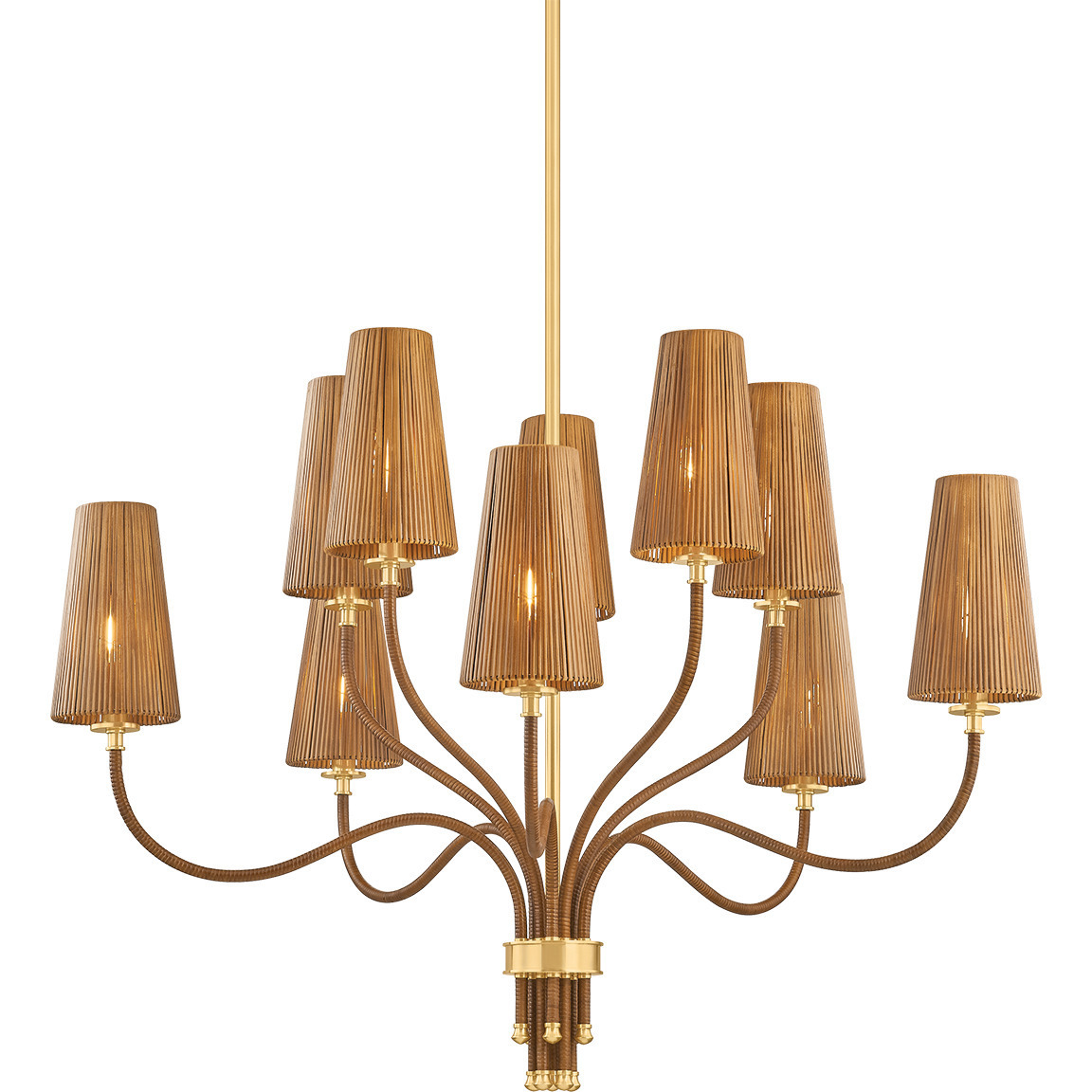 Atwood 10 Light 40 inch Aged Brass Chandelier Ceiling Light